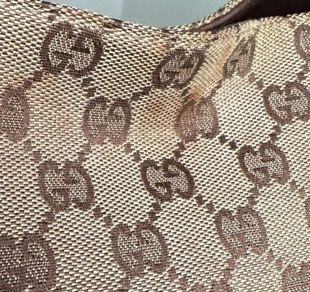 GUCCI GG Canvas Leather crossbody Shoulder Bag