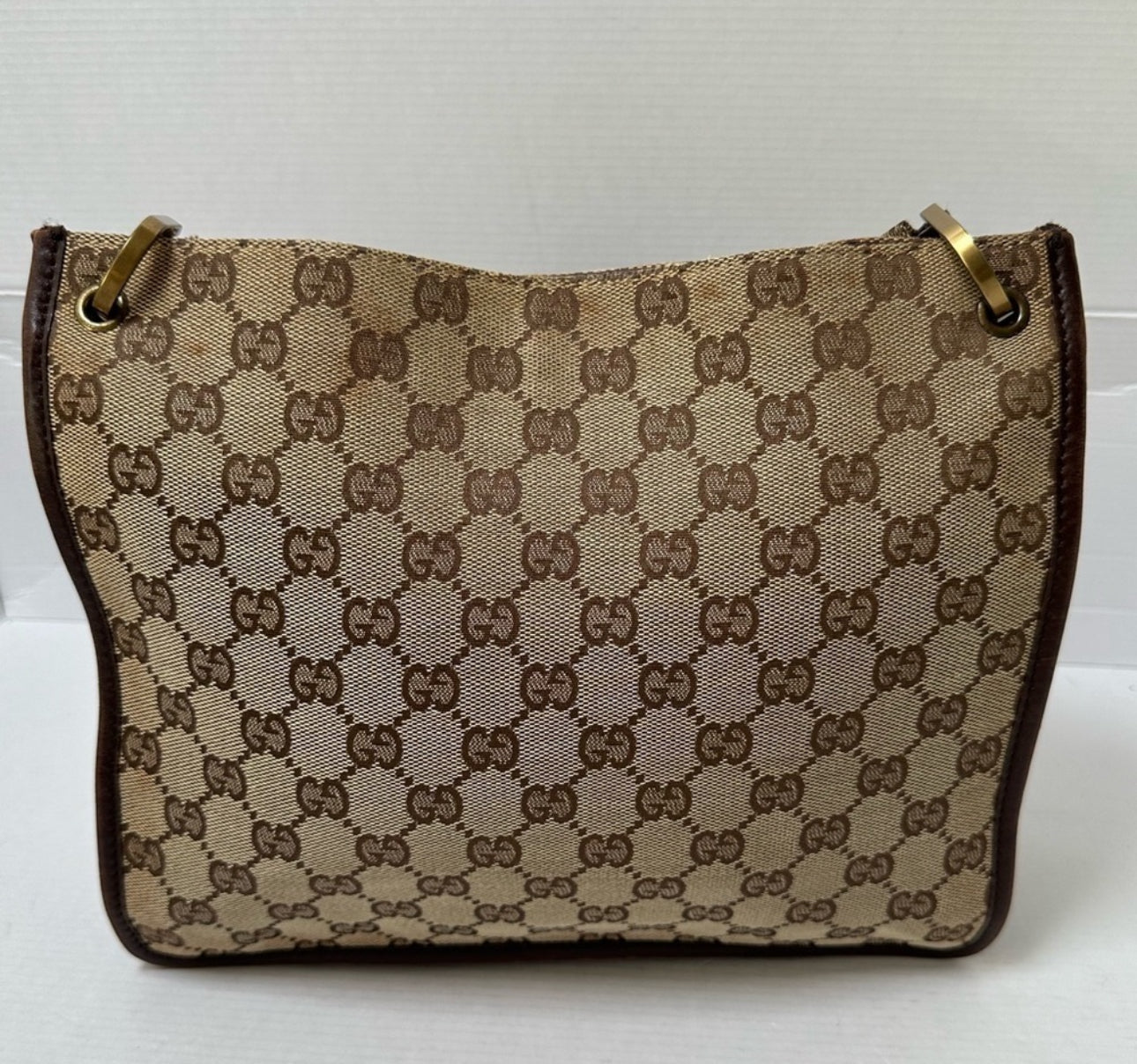 GUCCI GG Canvas Leather crossbody Shoulder Bag
