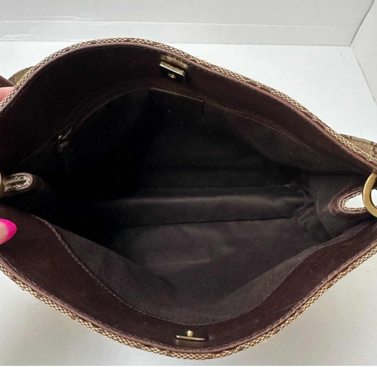 GUCCI GG Canvas Leather crossbody Shoulder Bag
