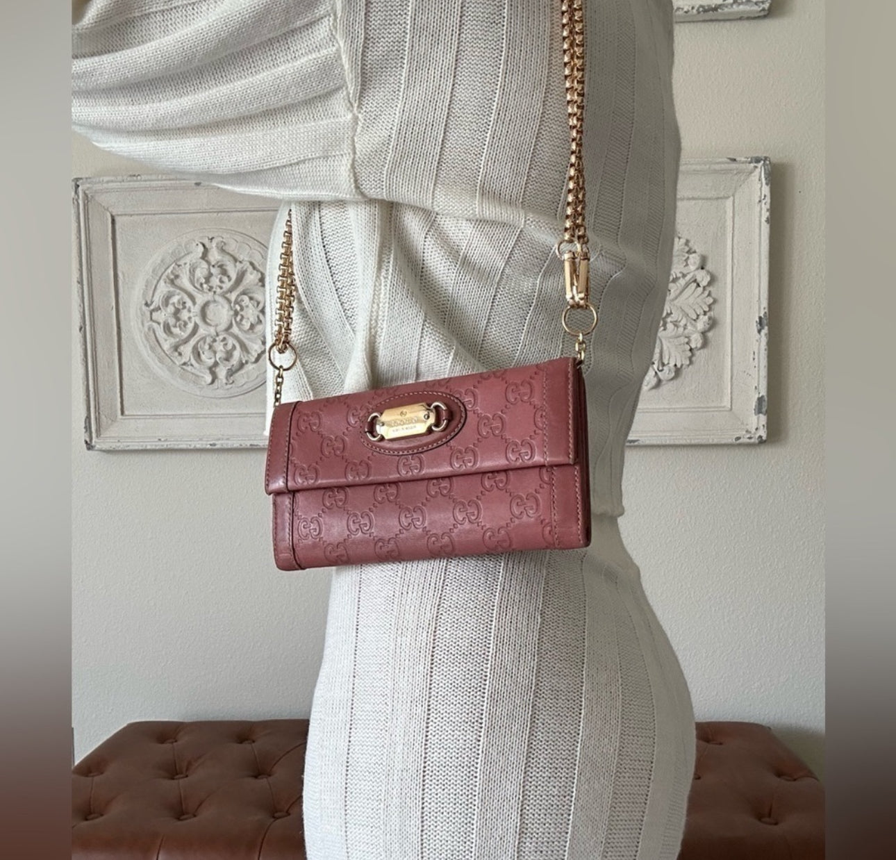 Gucci Long Wallet Gucci Shima Pink Leather