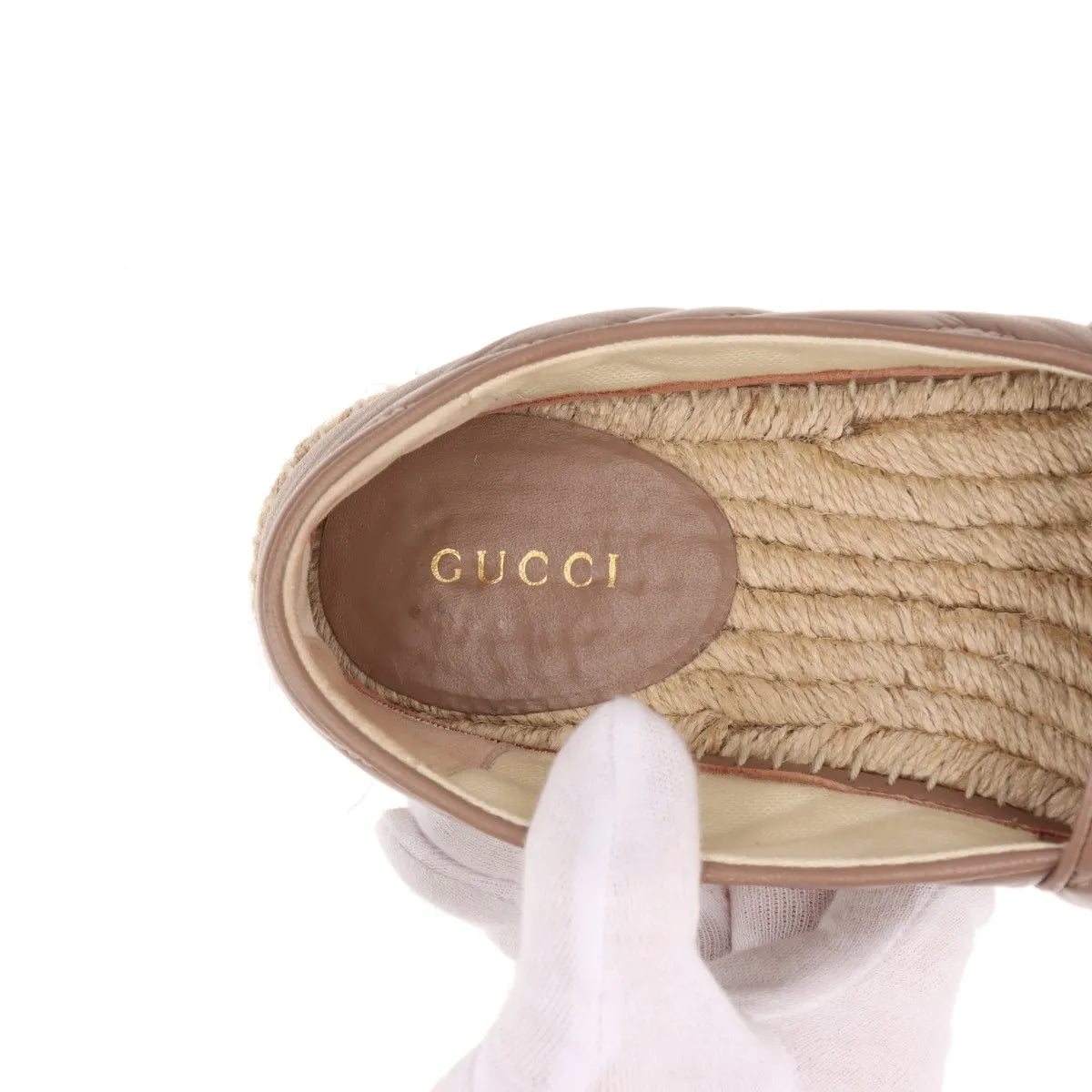Available Gucci Leather Espadrille with Double G size 36