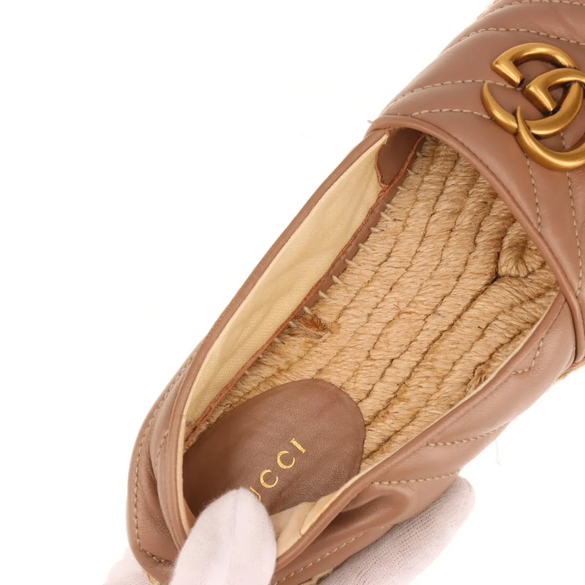 Available Gucci Leather Espadrille with Double G size 36