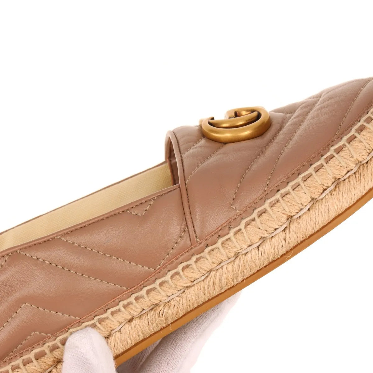 Available Gucci Leather Espadrille with Double G size 36
