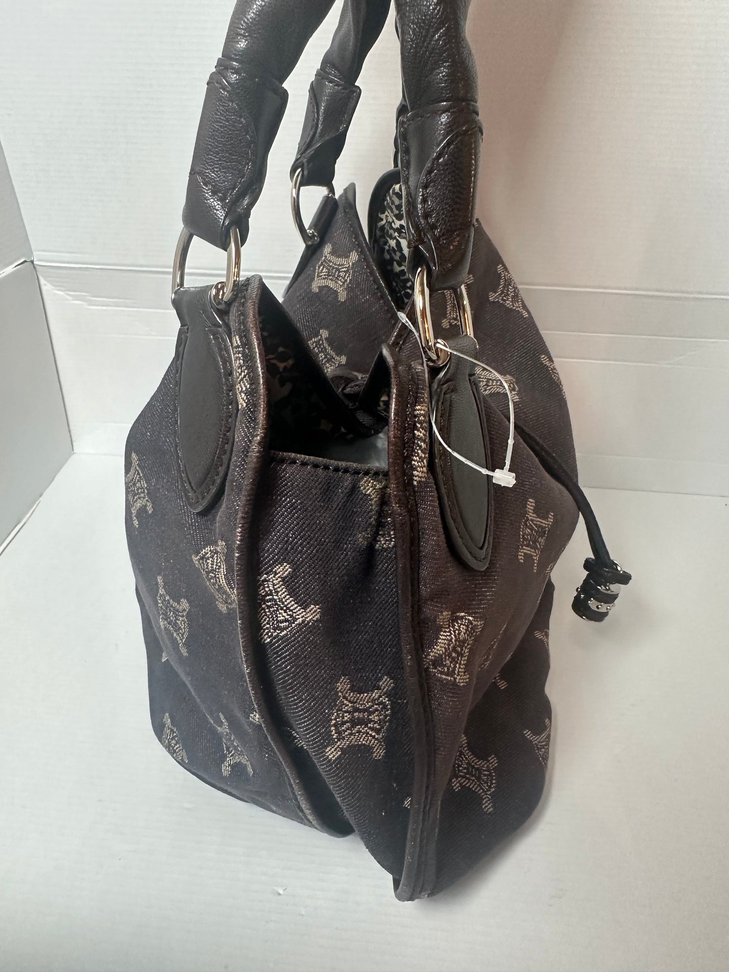 Celine Handbag Macadam Bittersweet Canvas Leather Navy Ladies CELINE