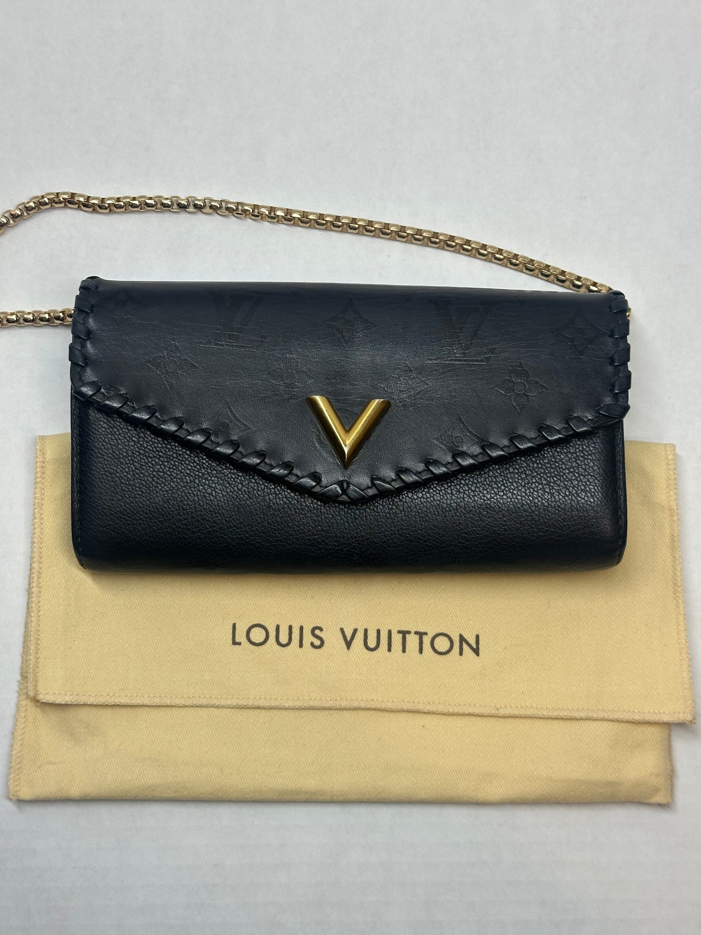 Louis Vuitton Cuir Plume Very Black Long Wallet