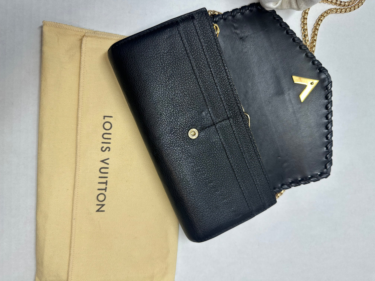 Louis Vuitton Cuir Plume Very Black Long Wallet