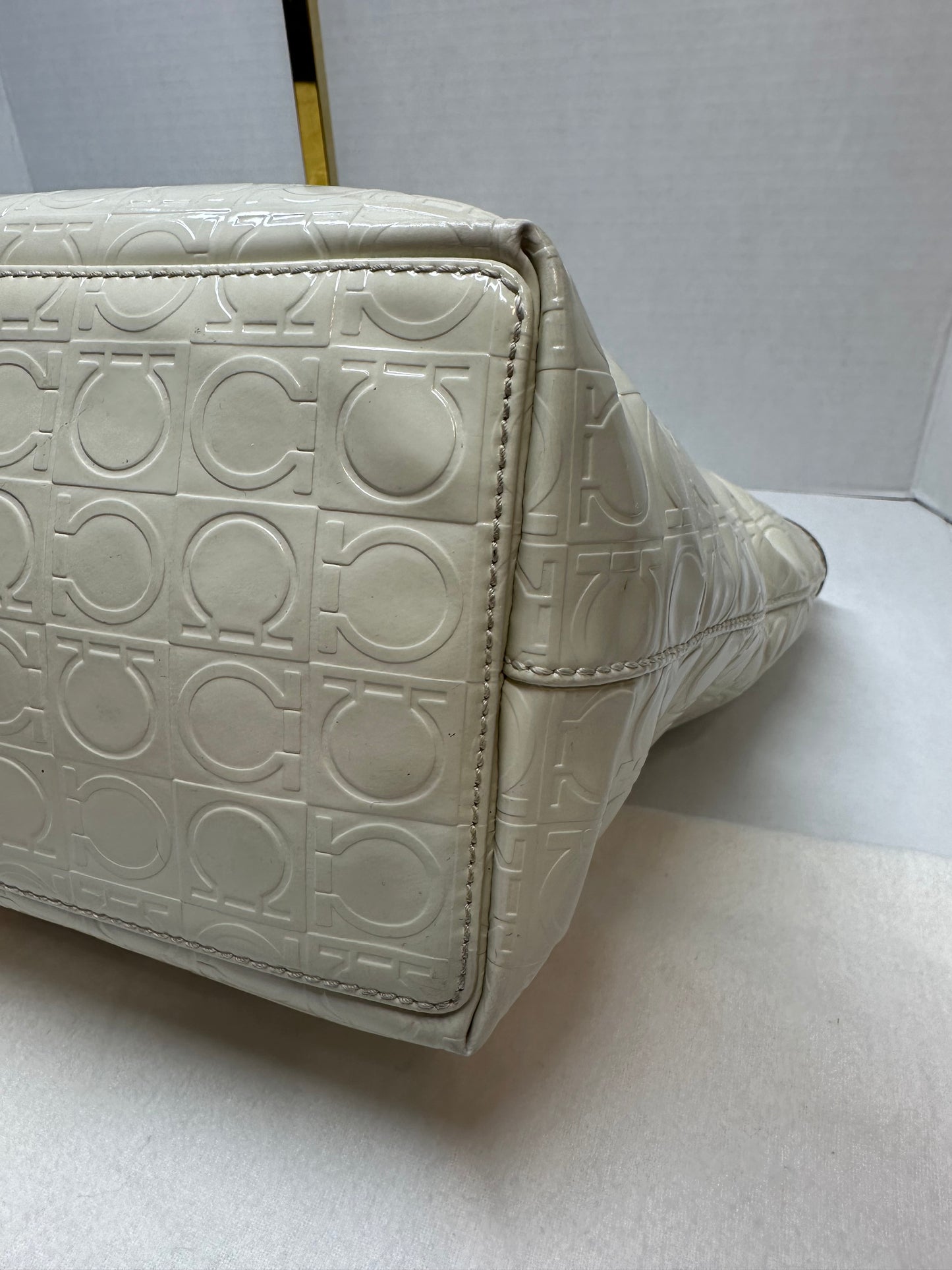 Available Ferragamo Gancini Embossed Leather Tote Bag