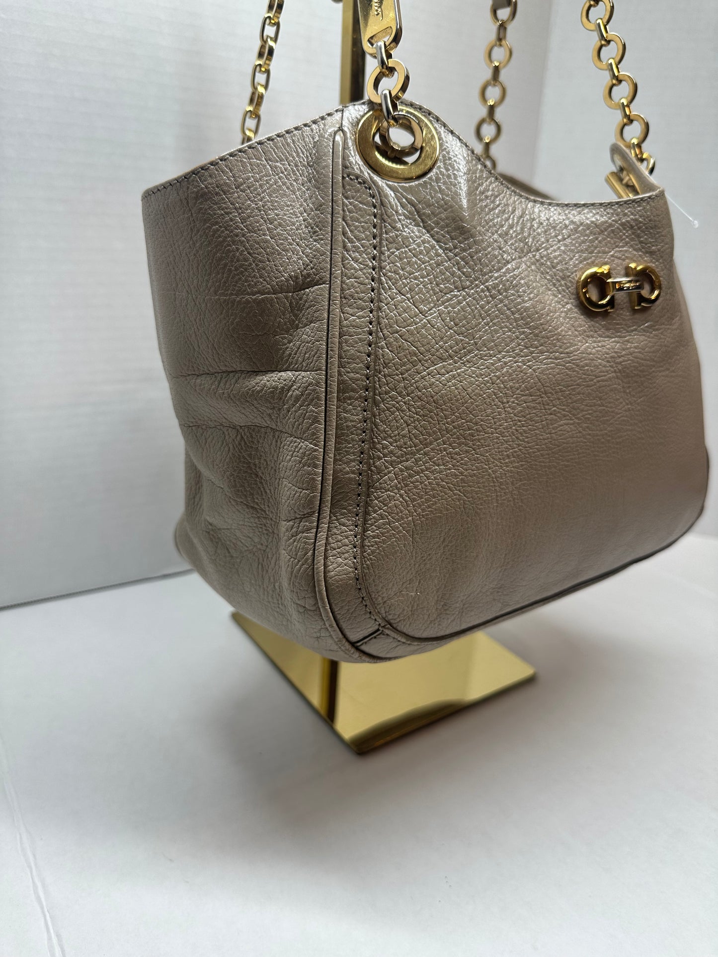 Ferragamo Betulla Chain Tote Leather Small