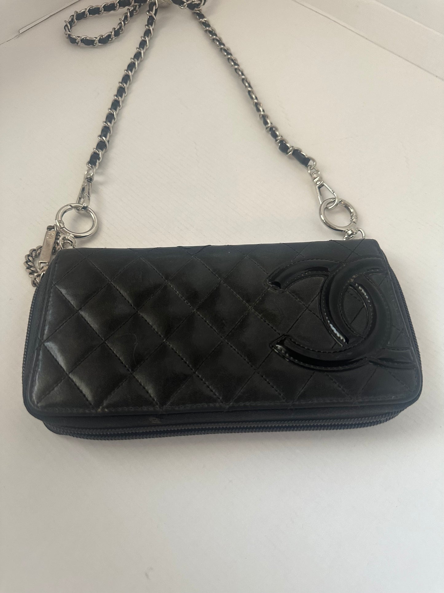 Chanel Cambon Line Lambskin coco long wallet
