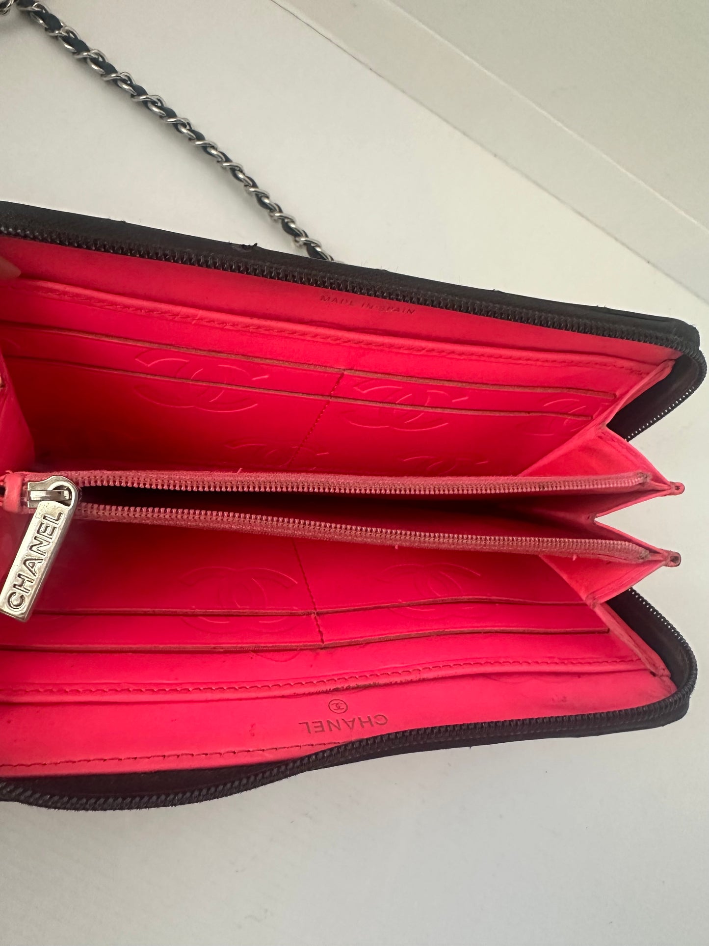Chanel Cambon Line Lambskin coco long wallet