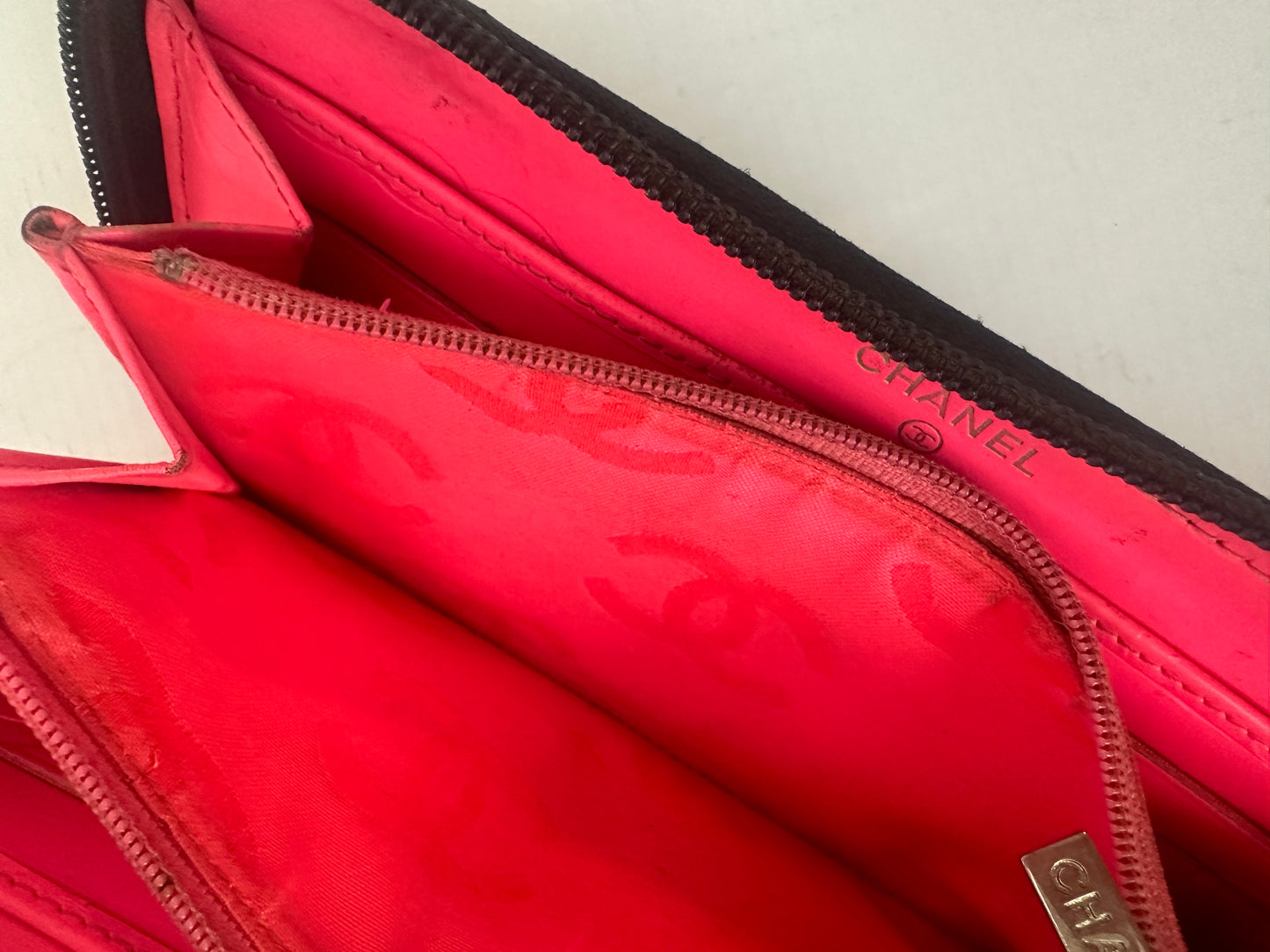 Chanel Cambon Line Lambskin coco long wallet