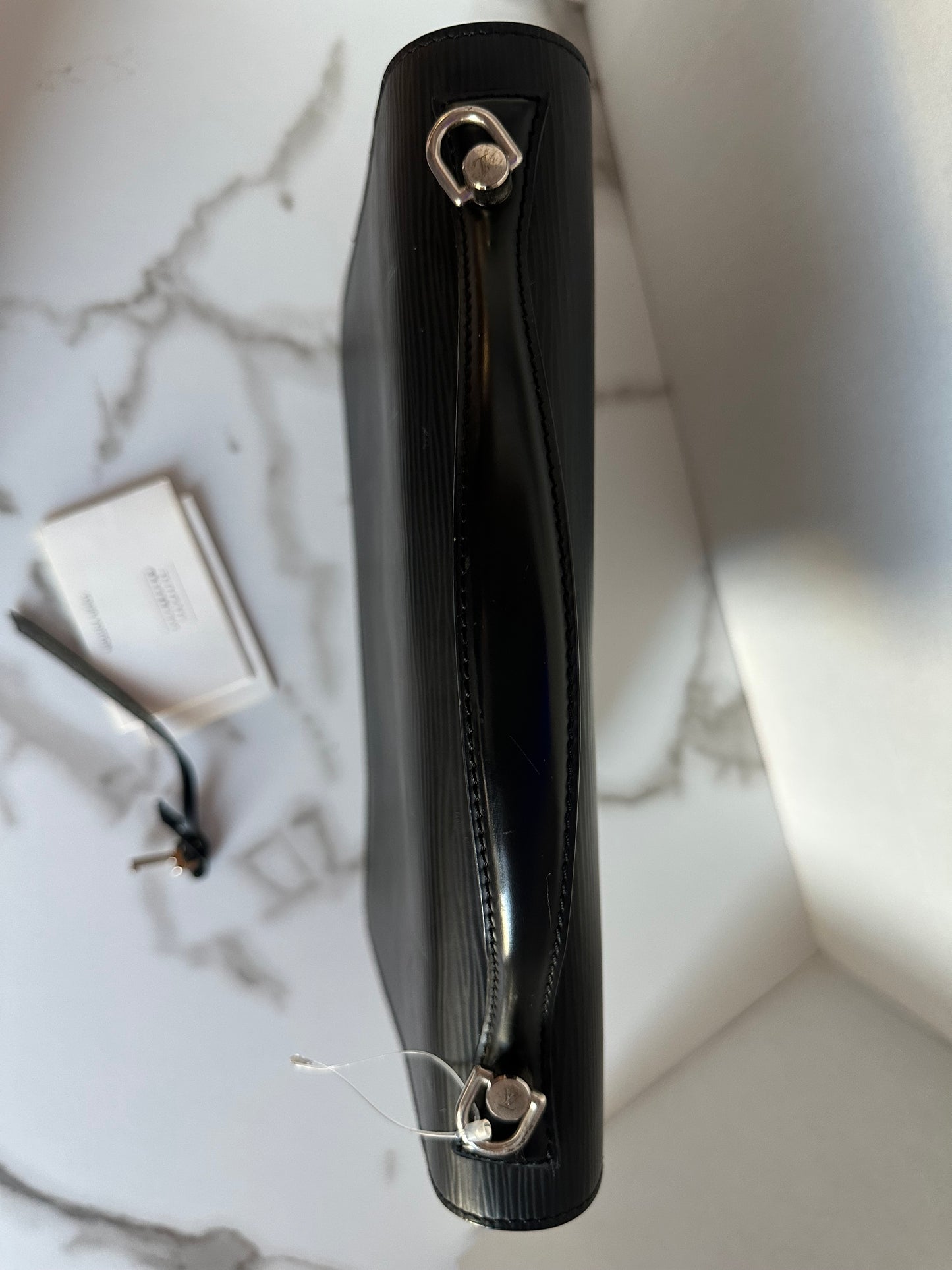Available LOUIS VUITTON black Epi Monceau 28 Hand Bag 2way
