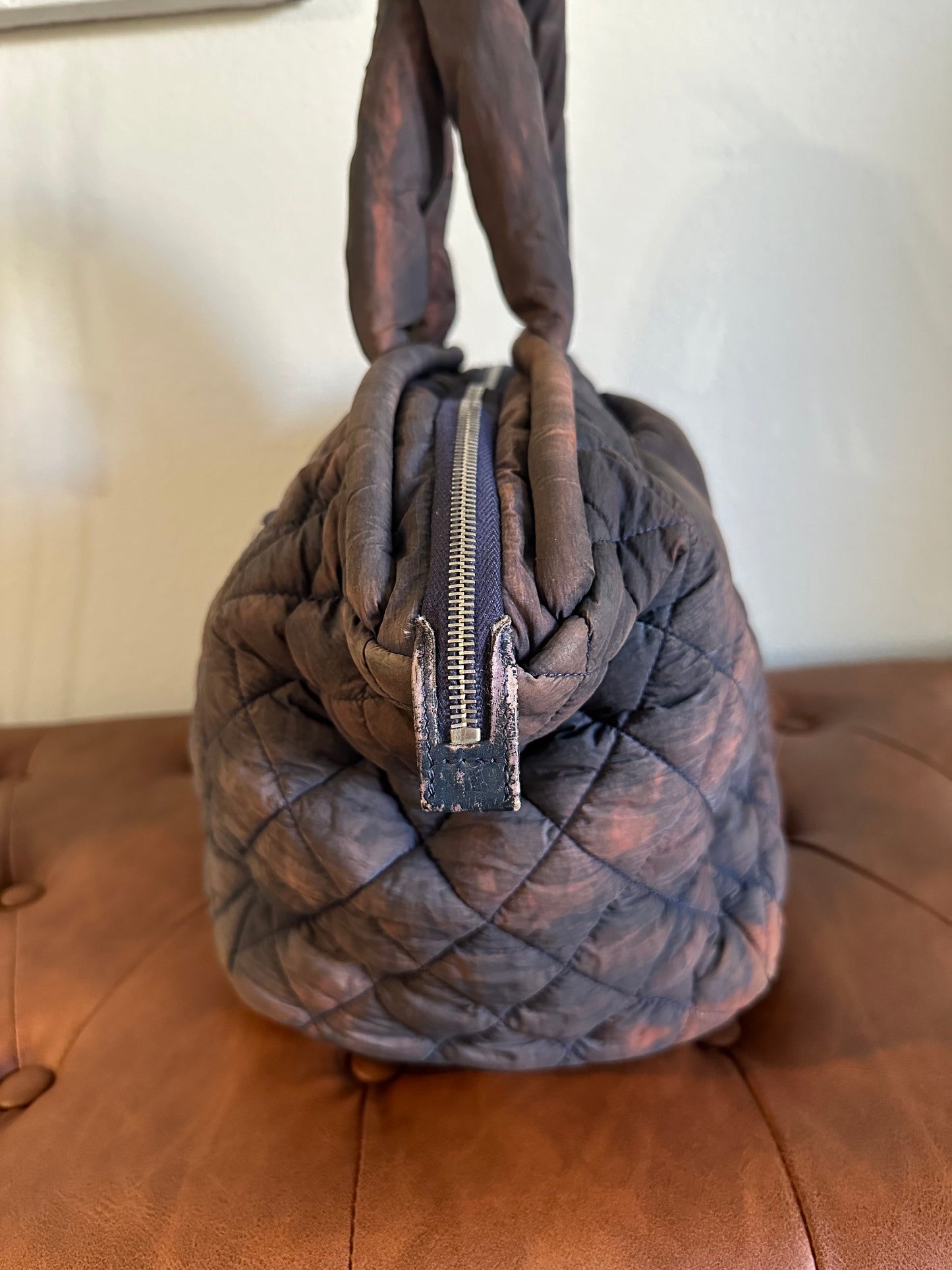 CHANEL Cococoon puffy Quilted Tote Bag Handbag Boston Nylon Leather