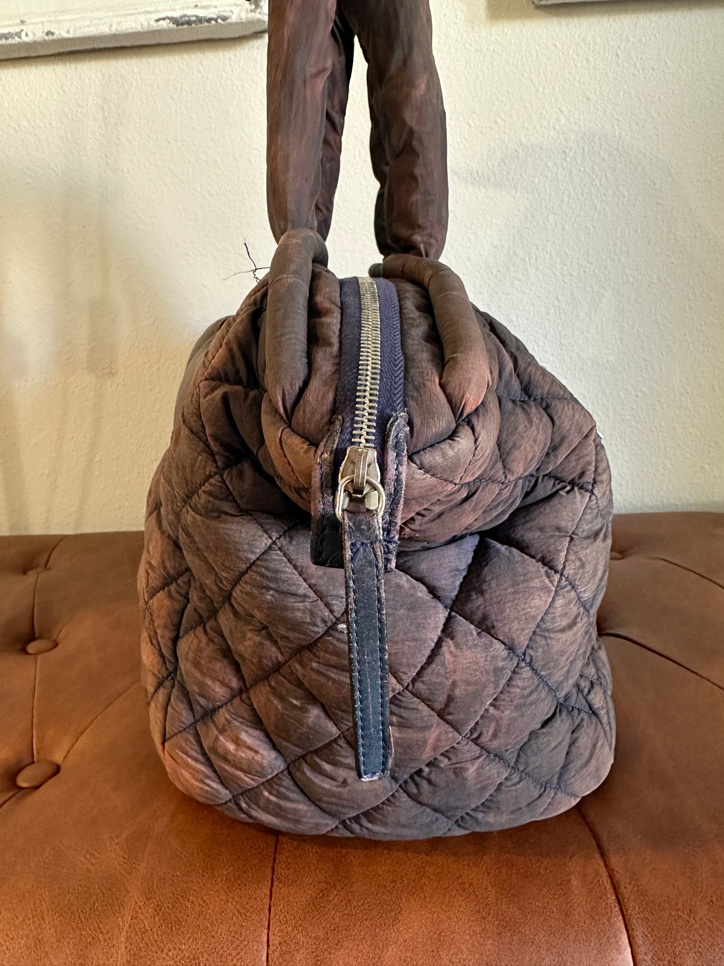 CHANEL Cococoon puffy Quilted Tote Bag Handbag Boston Nylon Leather