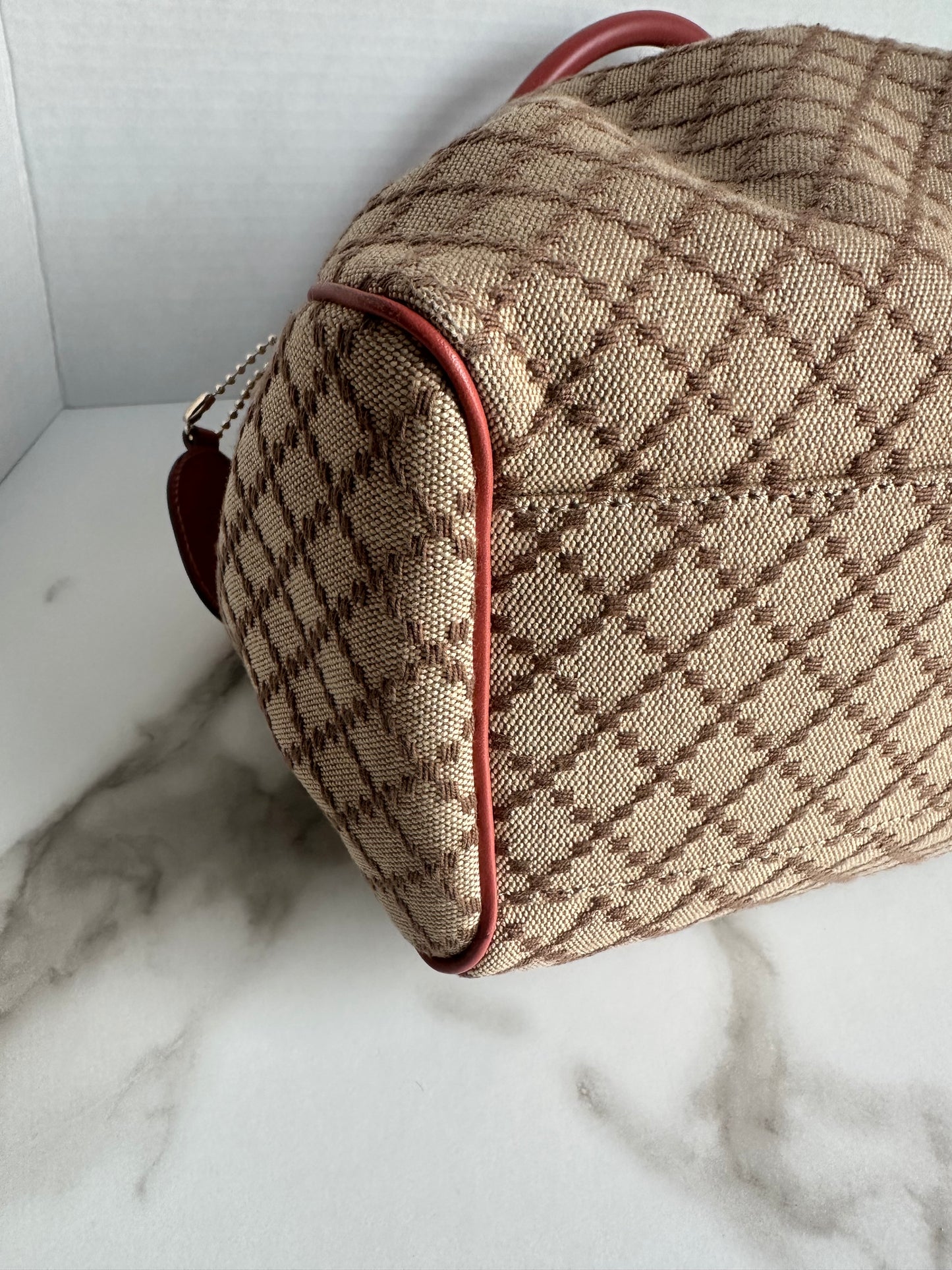 Gucci Diamante Sukey Canvas Tote Bag Brown