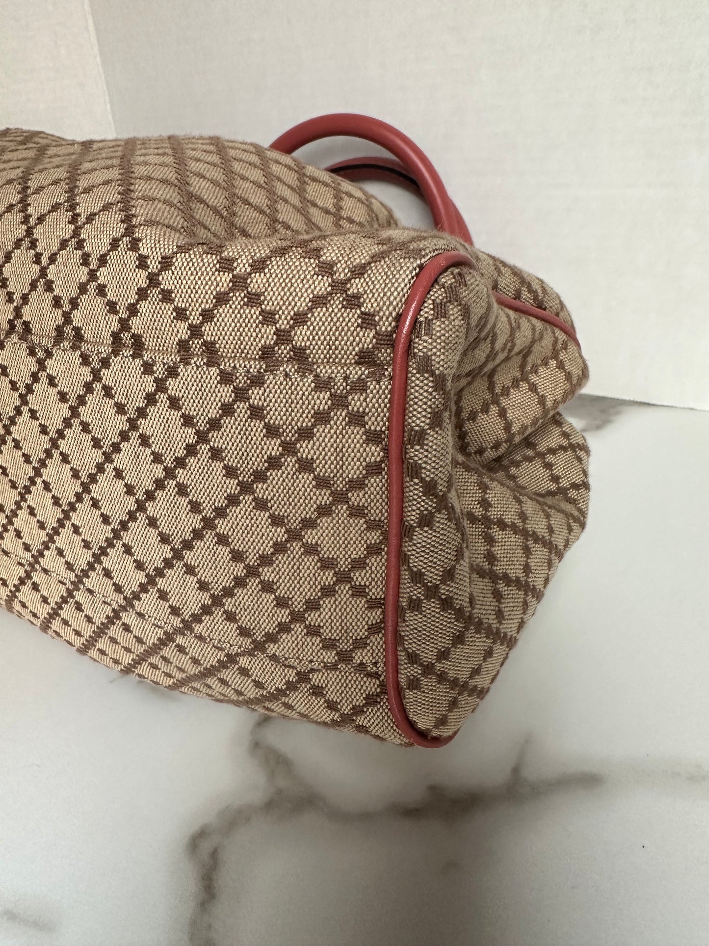 Gucci Diamante Sukey Canvas Tote Bag Brown