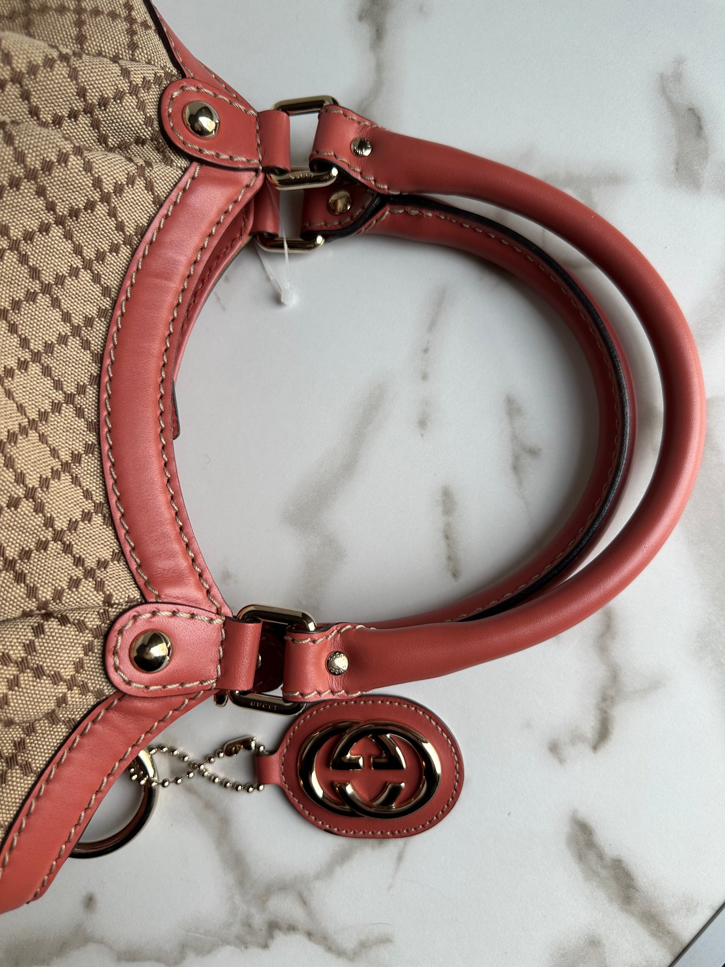 Gucci Diamante Sukey Canvas Tote Bag Brown