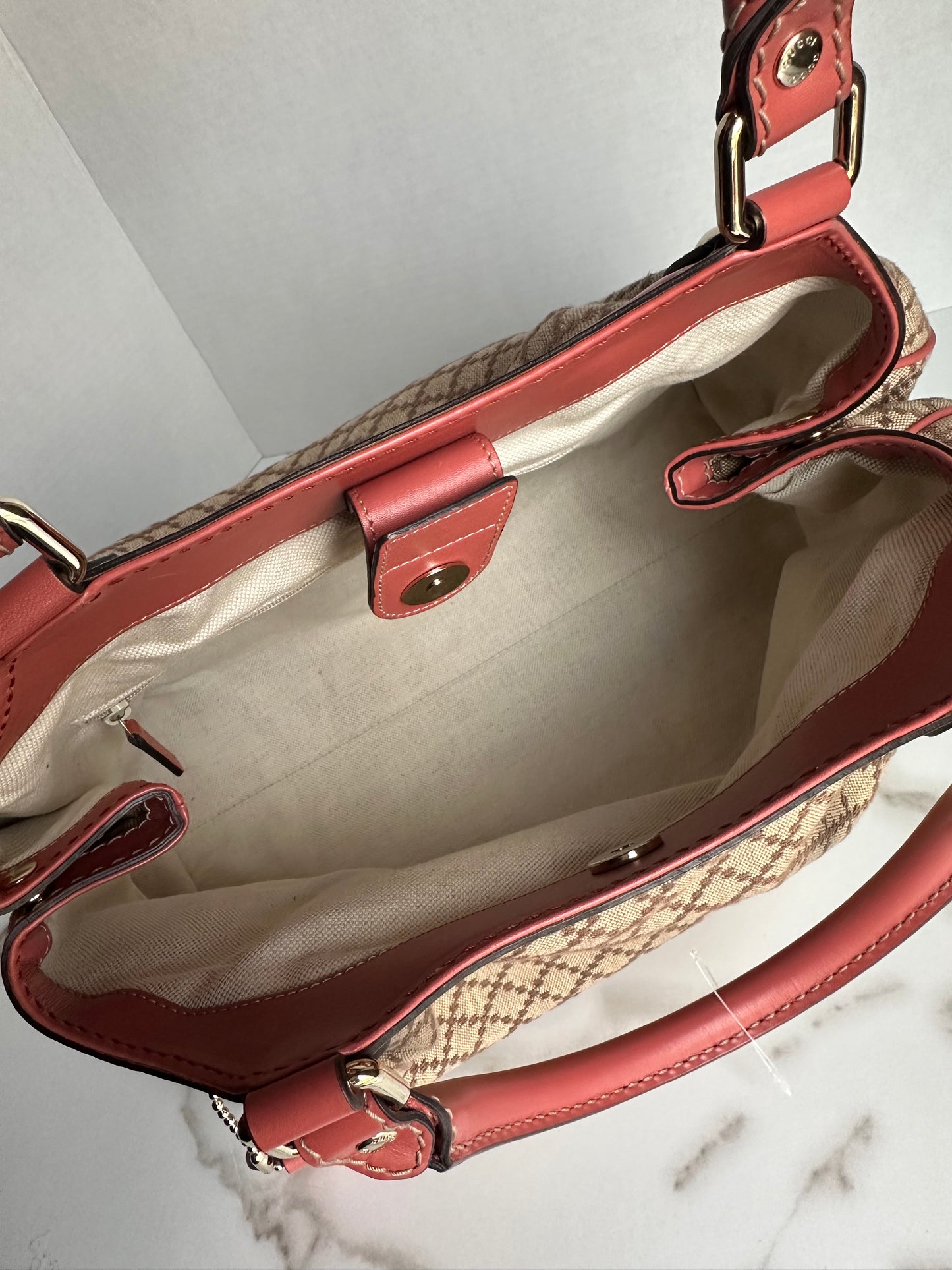 Gucci Diamante Sukey Canvas Tote Bag Brown