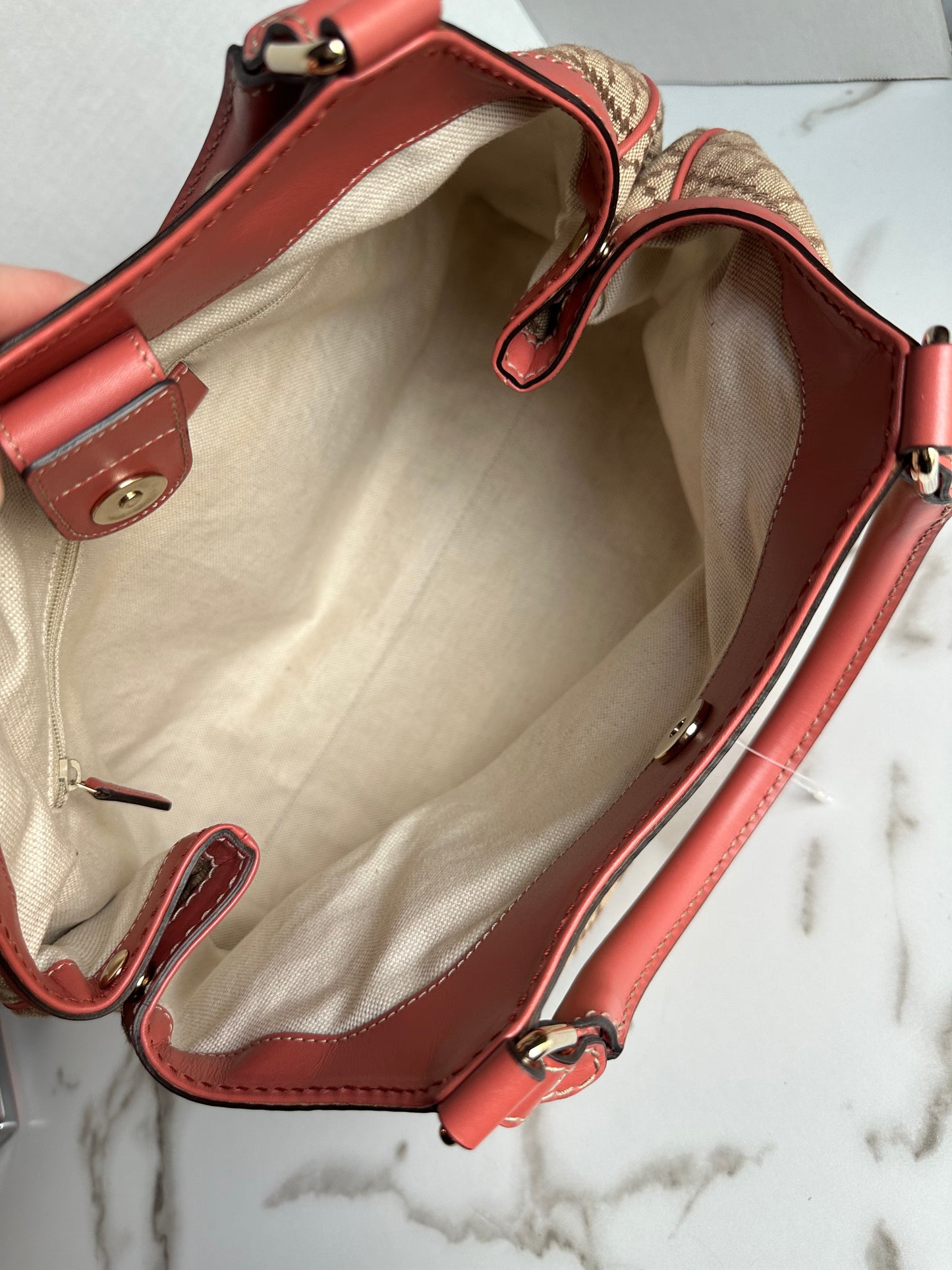 Gucci Diamante Sukey Canvas Tote Bag Brown