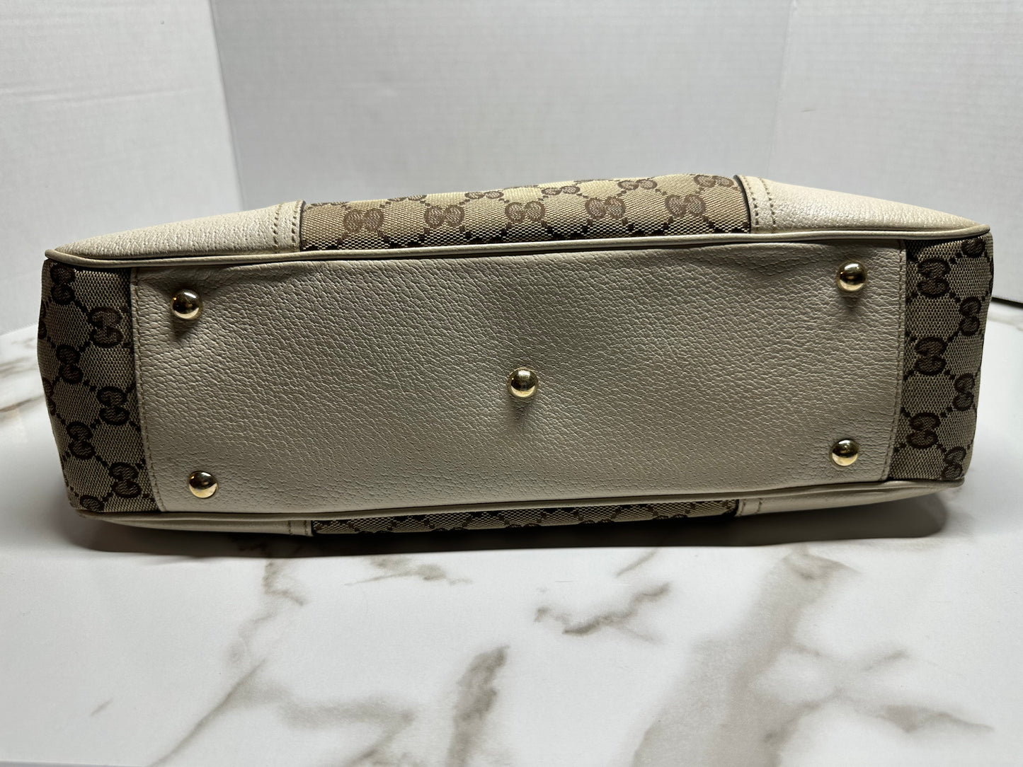 Gucci Princy Web Sherry Line Canvas Leather Tote