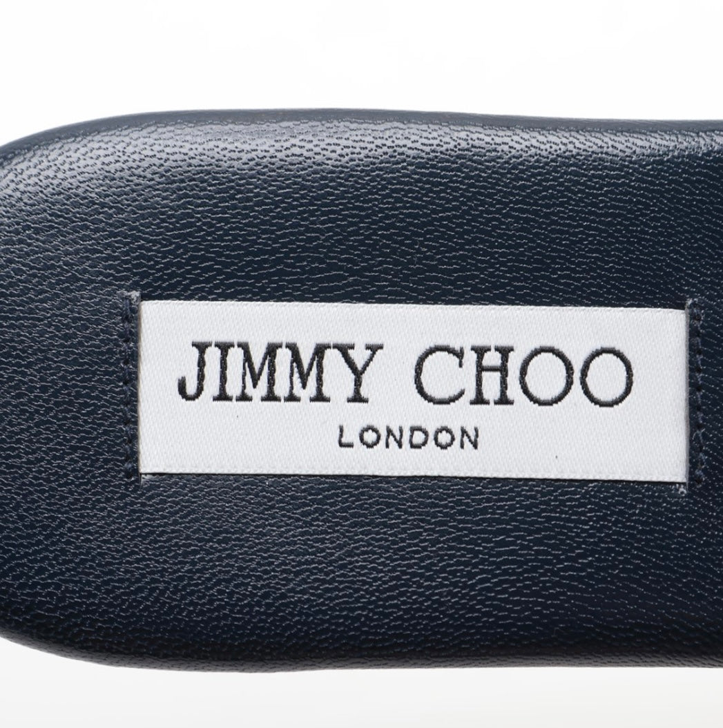 Jimmy Choo Nanda Denim Slides In Dark Denim NWB 36