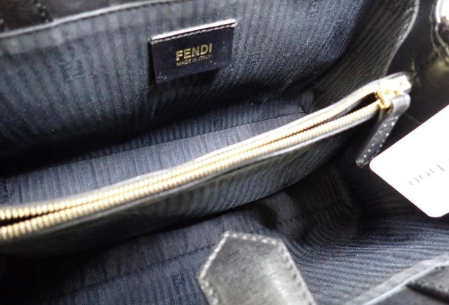 FENDI Petit Toujour Shoulder 2way Handbag Black Leather Italy