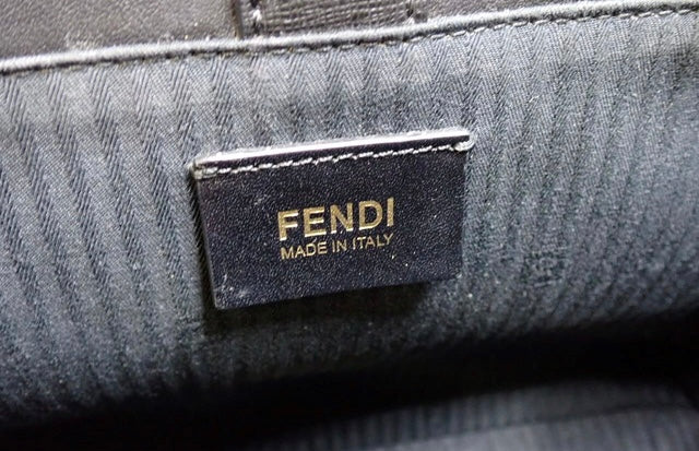 FENDI Petit Toujour Shoulder 2way Handbag Black Leather Italy