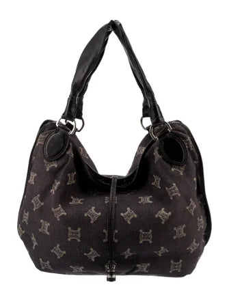 Celine Handbag Macadam Bittersweet Canvas Leather Navy Ladies CELINE