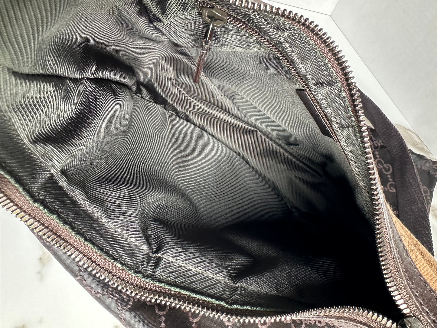 Available Gucci Web Half Moon Messenger vintage