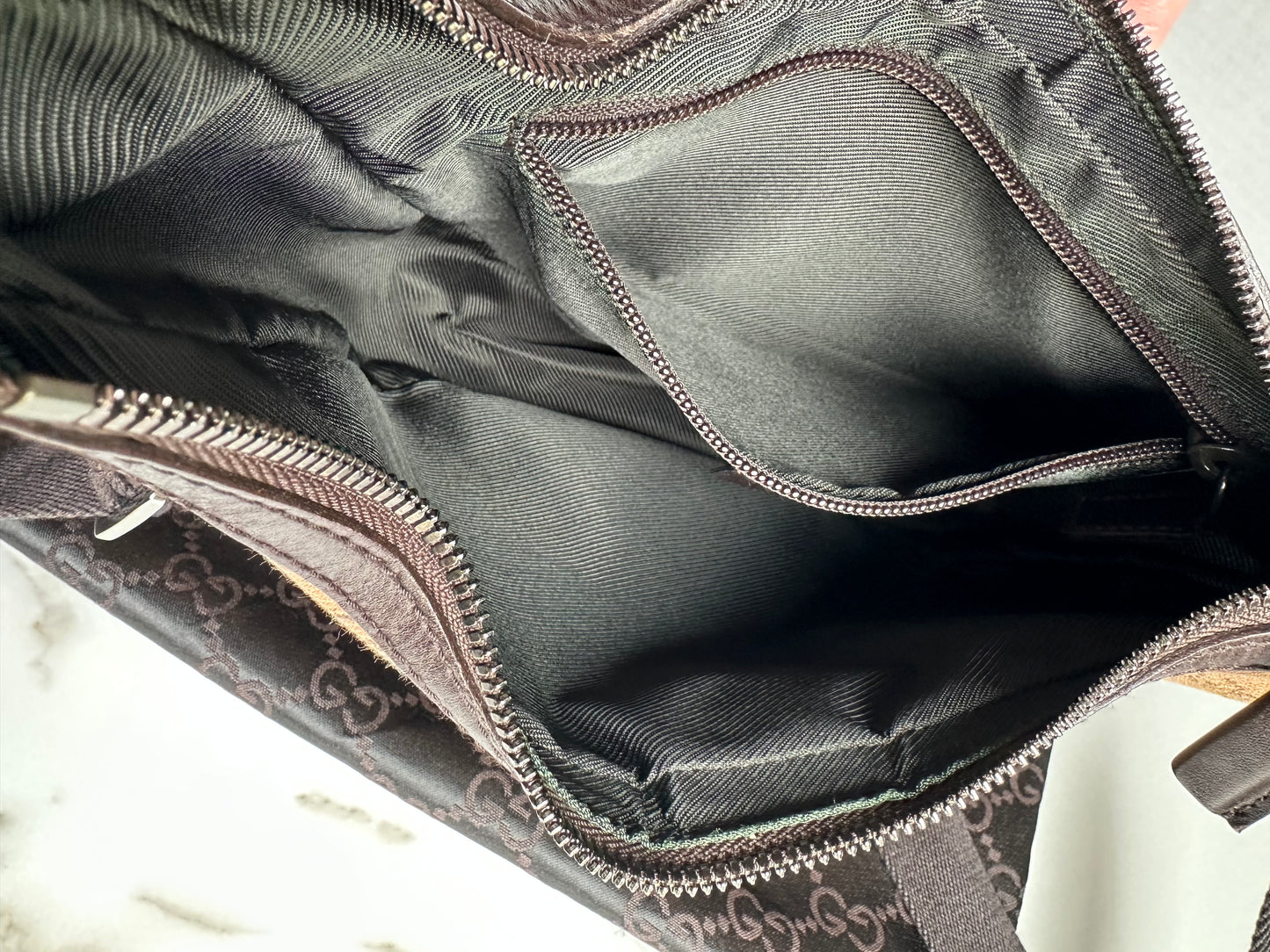 Available Gucci Web Half Moon Messenger vintage