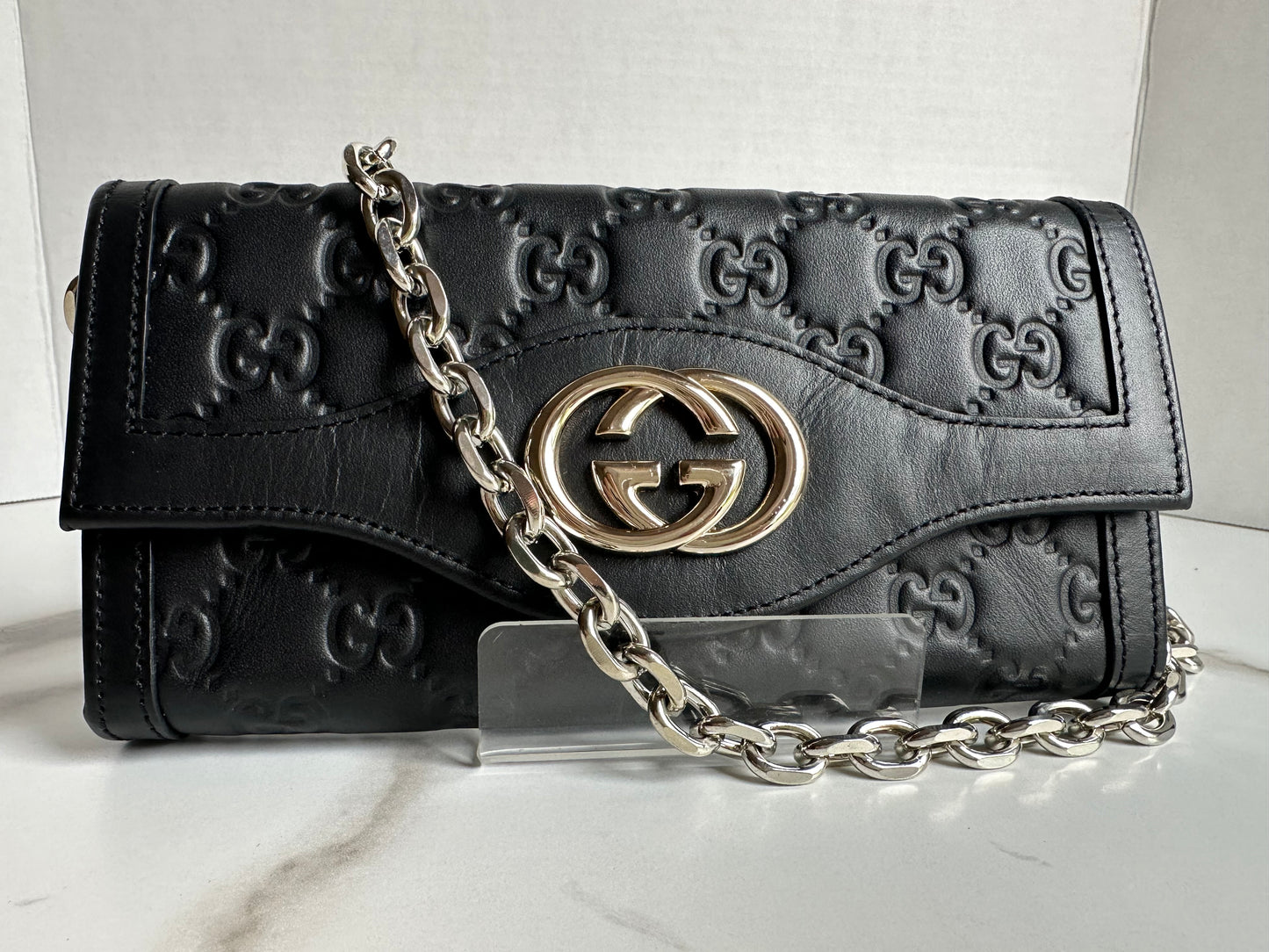 Available Gucci Guccissima Sukey Continental Wallet Continental Wallet Black