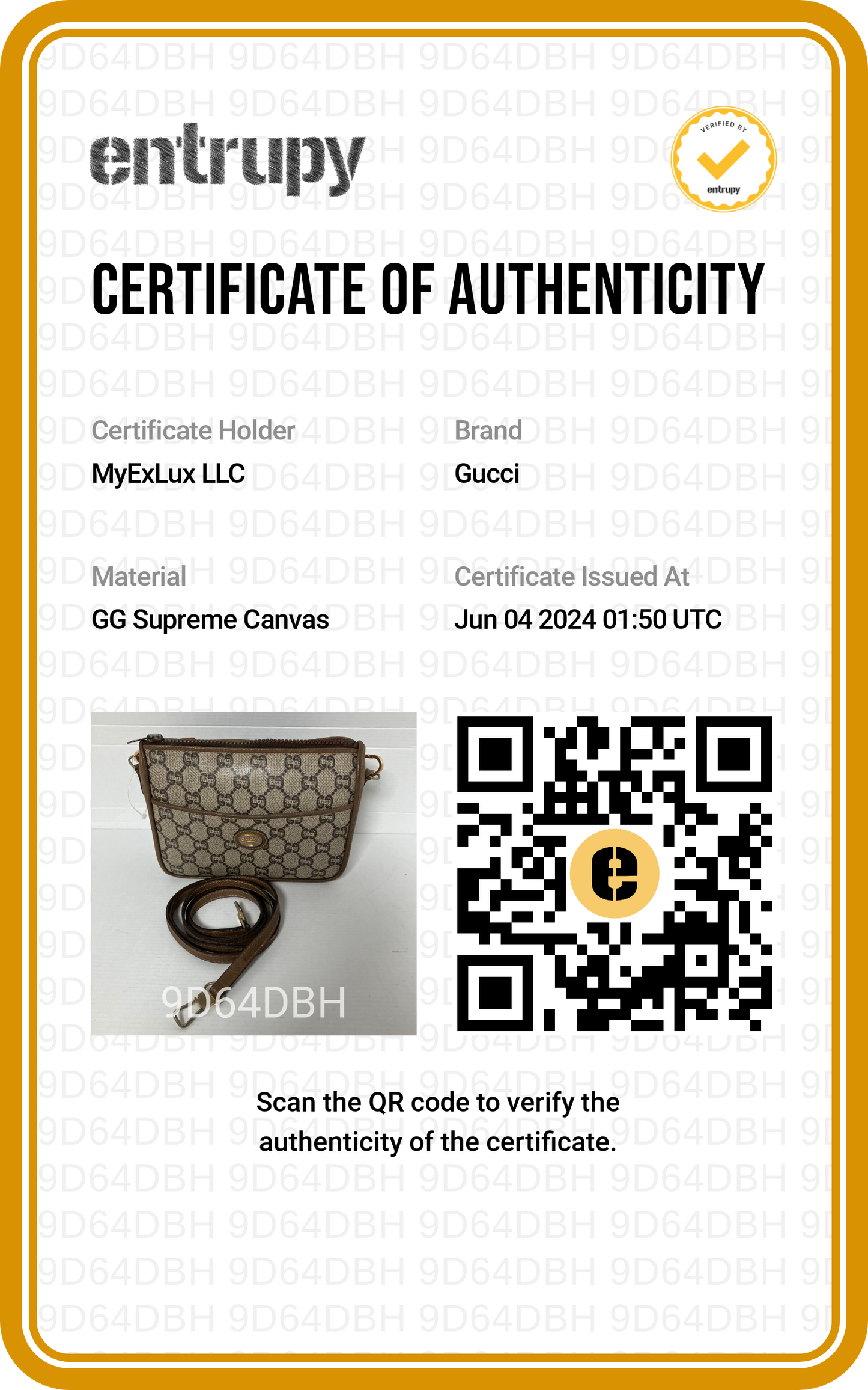 GUCCI Crossbody vintage with certificate of authenticity