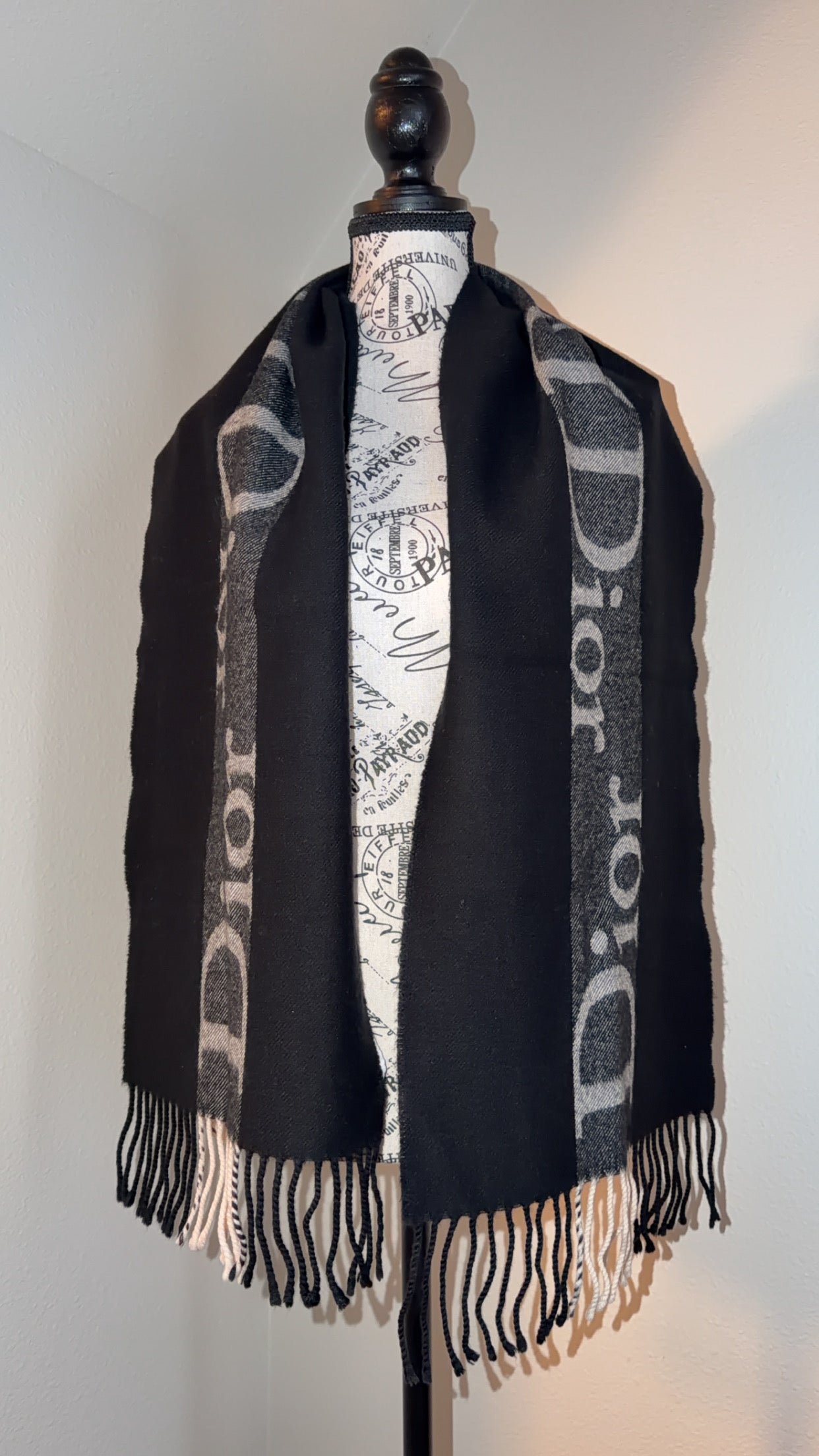 Available Christian Dior Cashmere Stole Muffler Shawl Logo