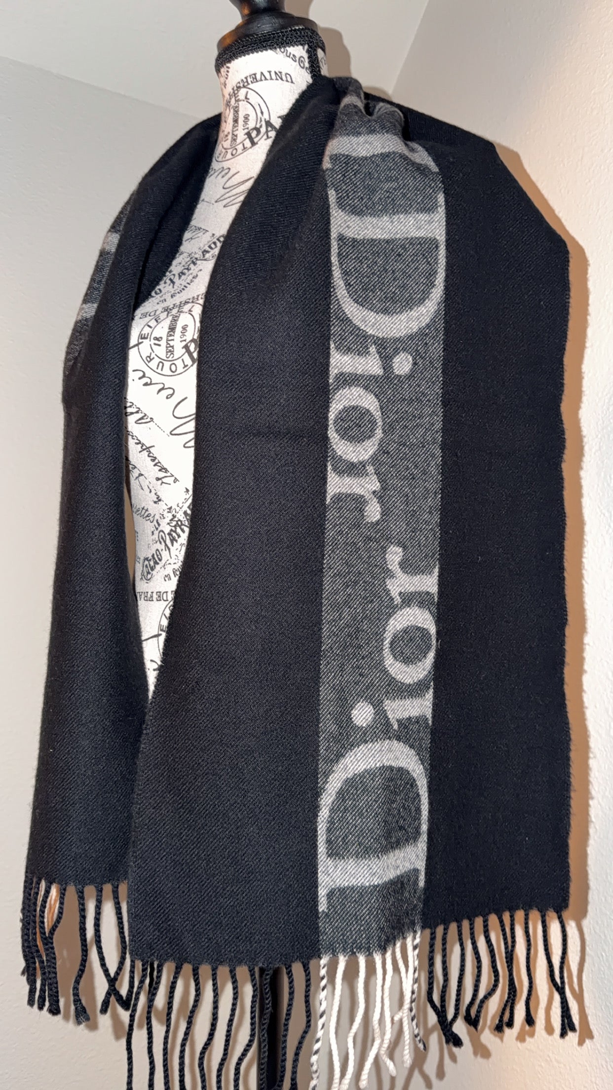 Available Christian Dior Cashmere Stole Muffler Shawl Logo