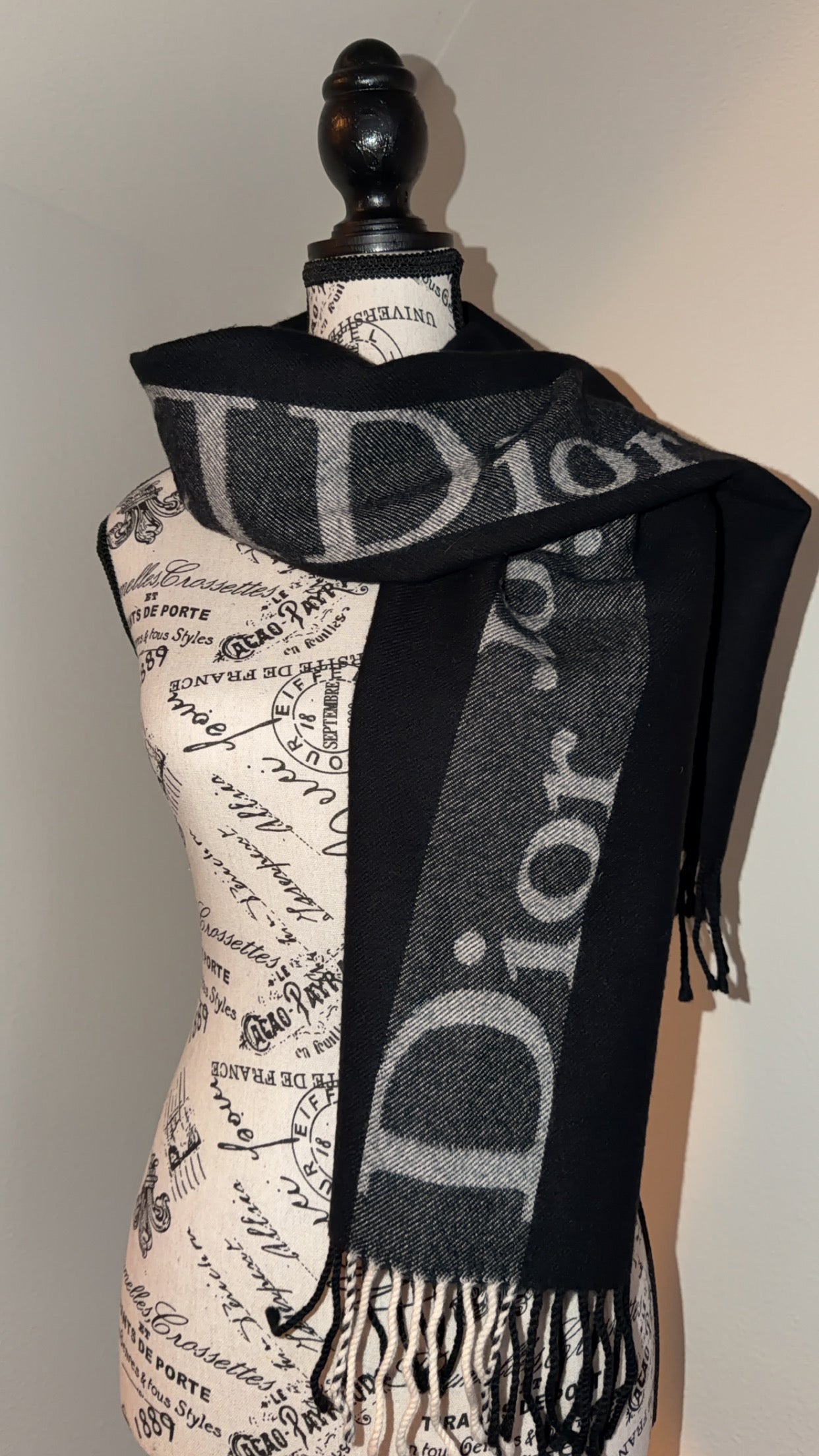 Available Christian Dior Cashmere Stole Muffler Shawl Logo