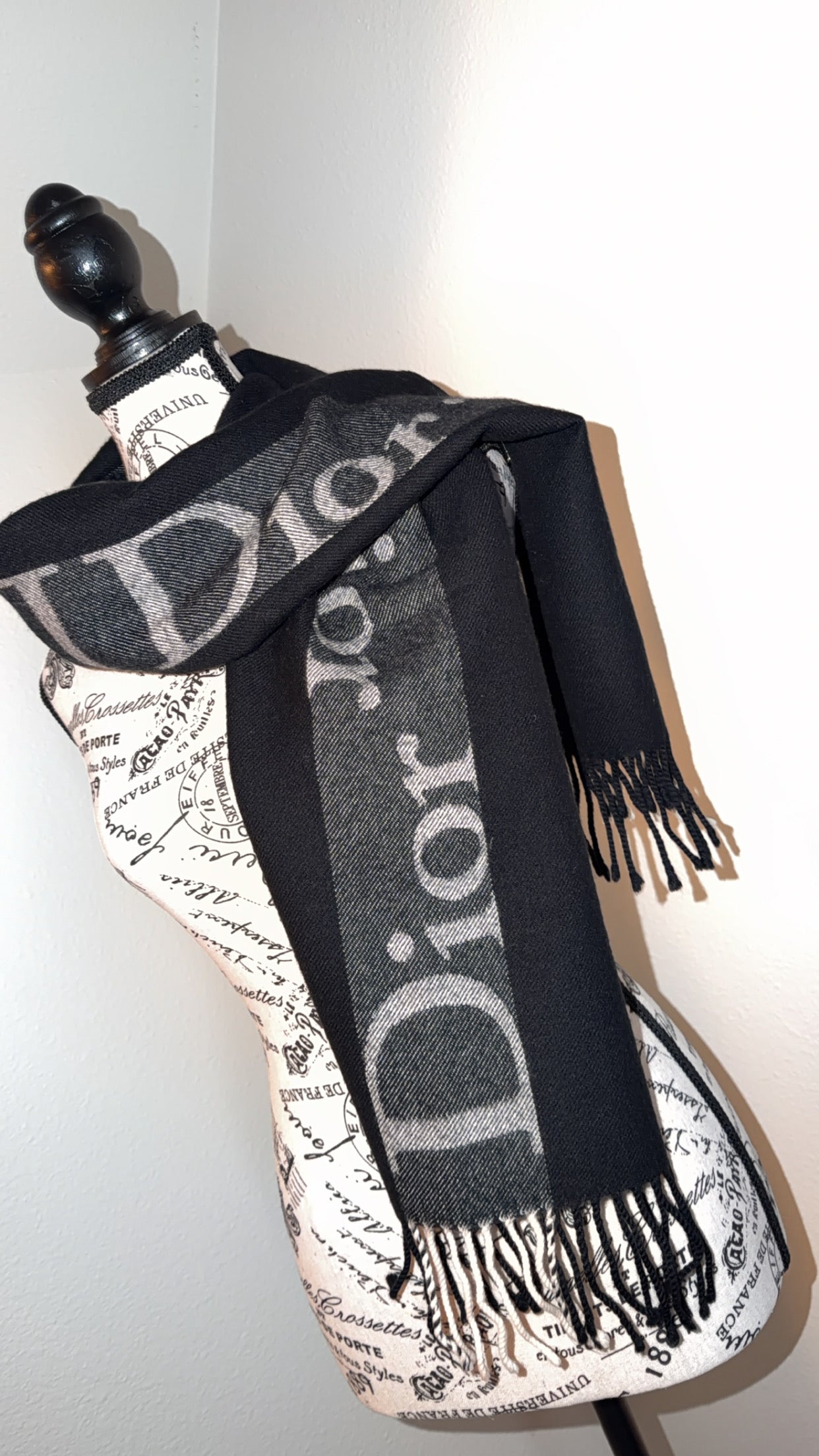 Available Christian Dior Cashmere Stole Muffler Shawl Logo