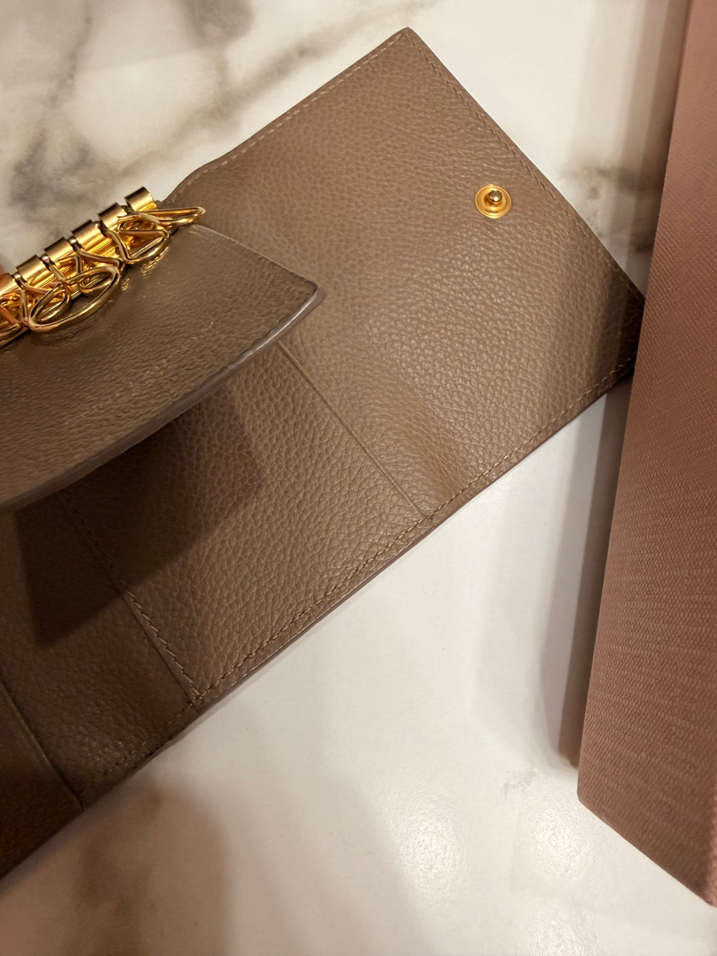 Available SAINT LAURENT Grained Calfskin Monogram Key Case YSL