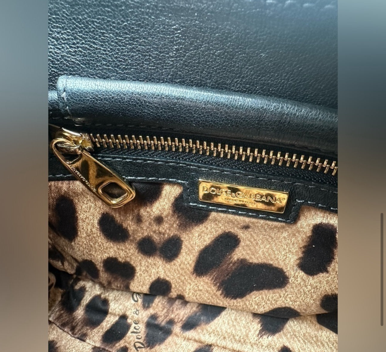 Dolce & Gabbana Black/Beige Lace and Leather Miss Dolce Top Handle Bag SMALL