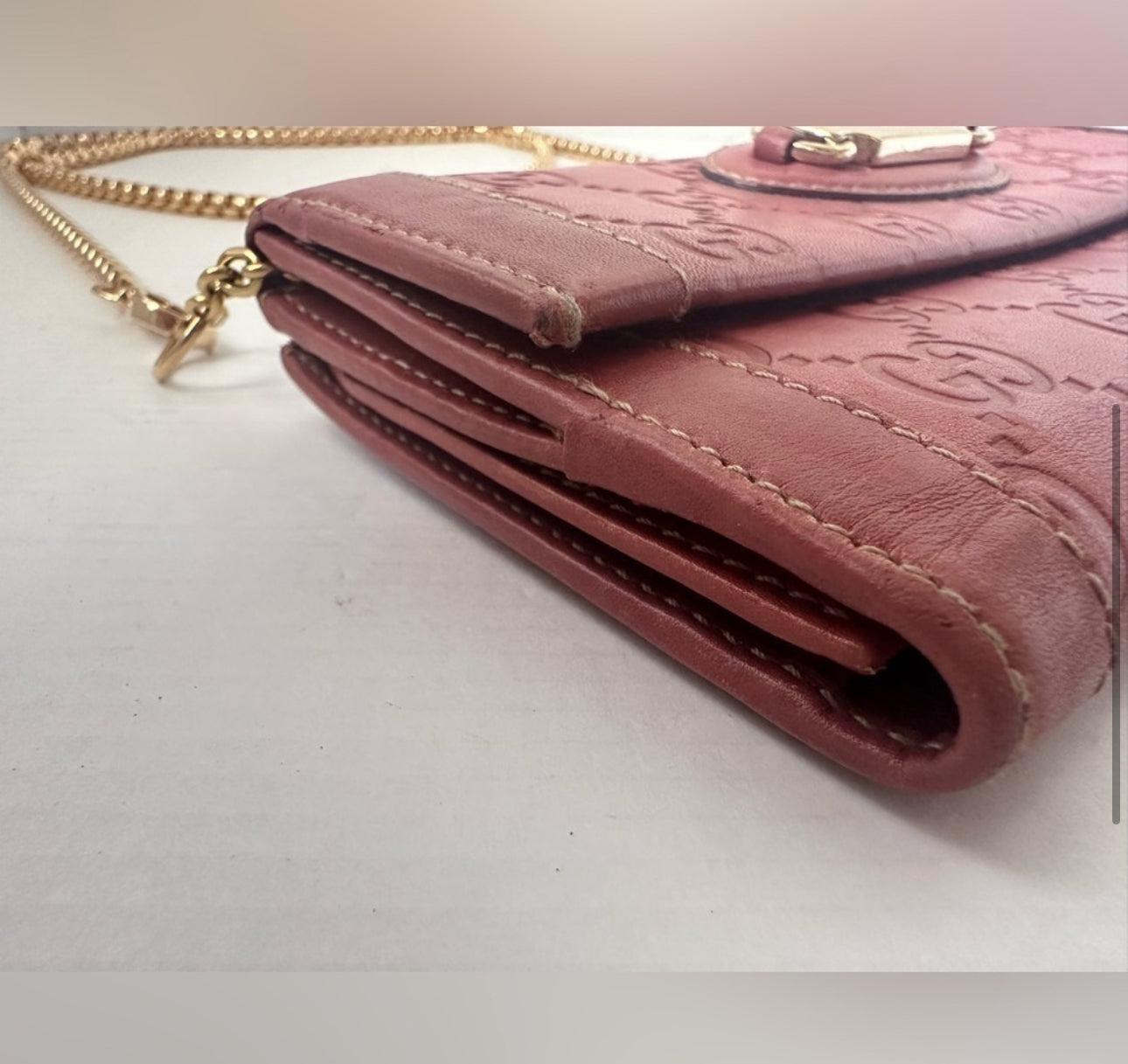 Available Gucci Long Wallet Gucci Shima Pink Leather