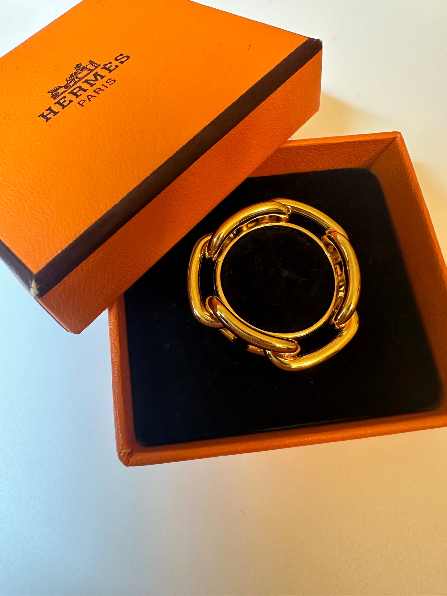 Hermes HERMES scarf ring Shane d'ancle gold metal material