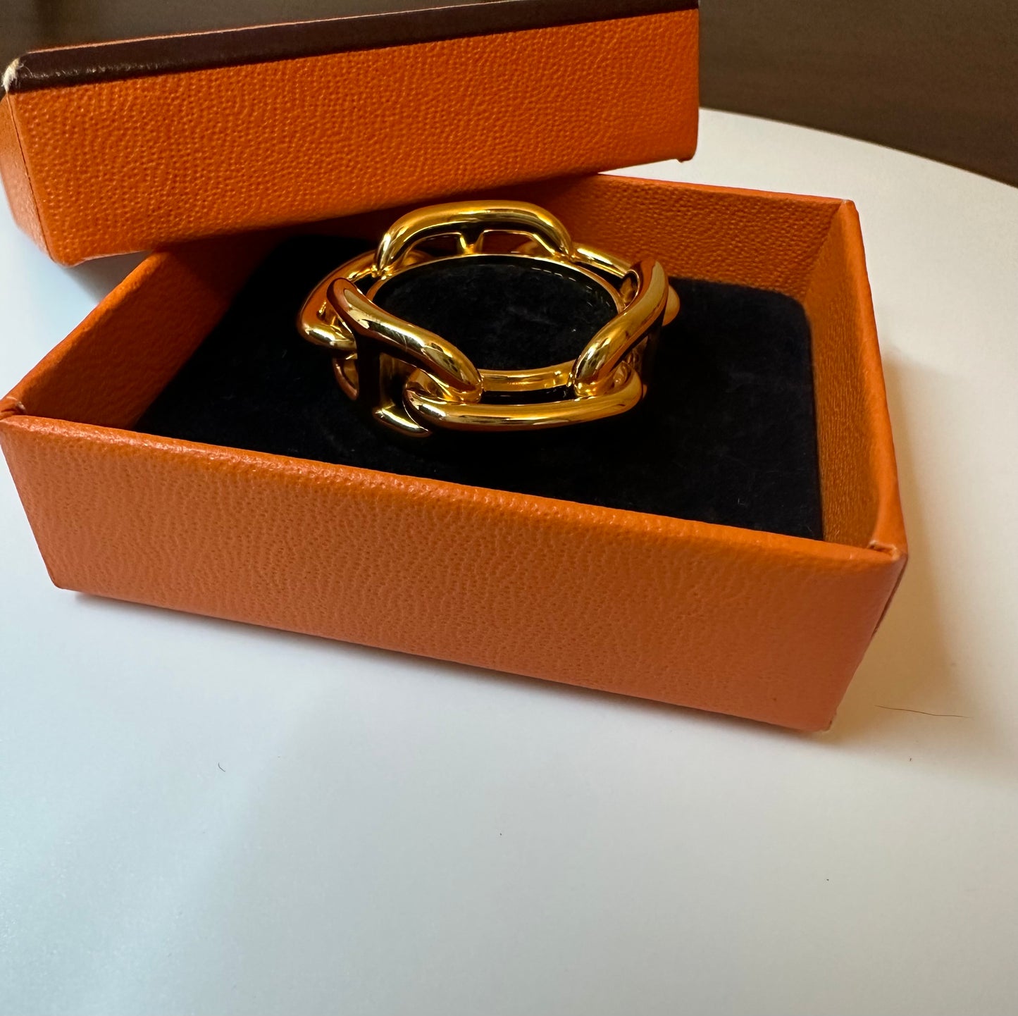 Hermes HERMES scarf ring Shane d'ancle gold metal material