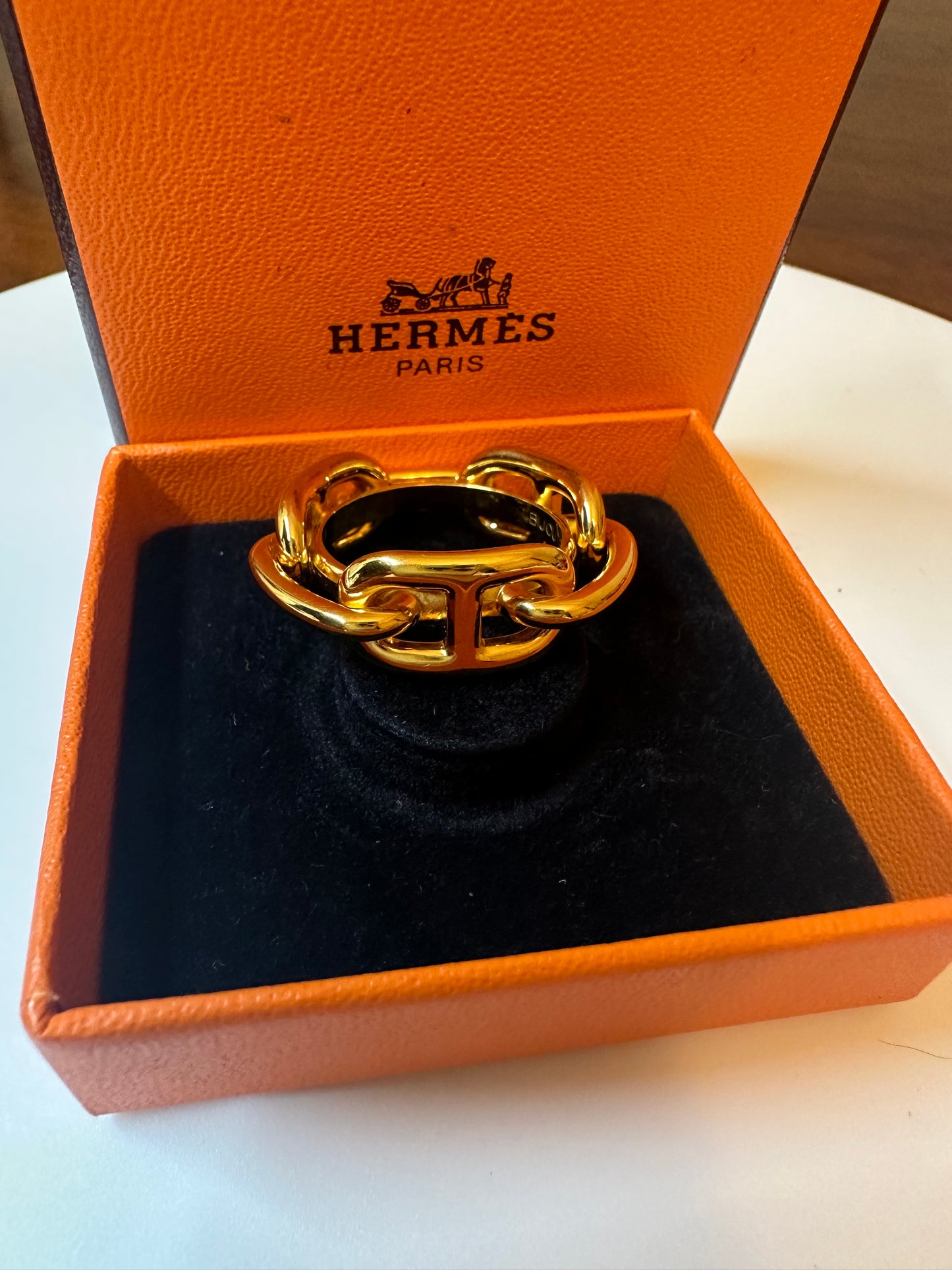 Hermes HERMES scarf ring Shane d'ancle gold metal material