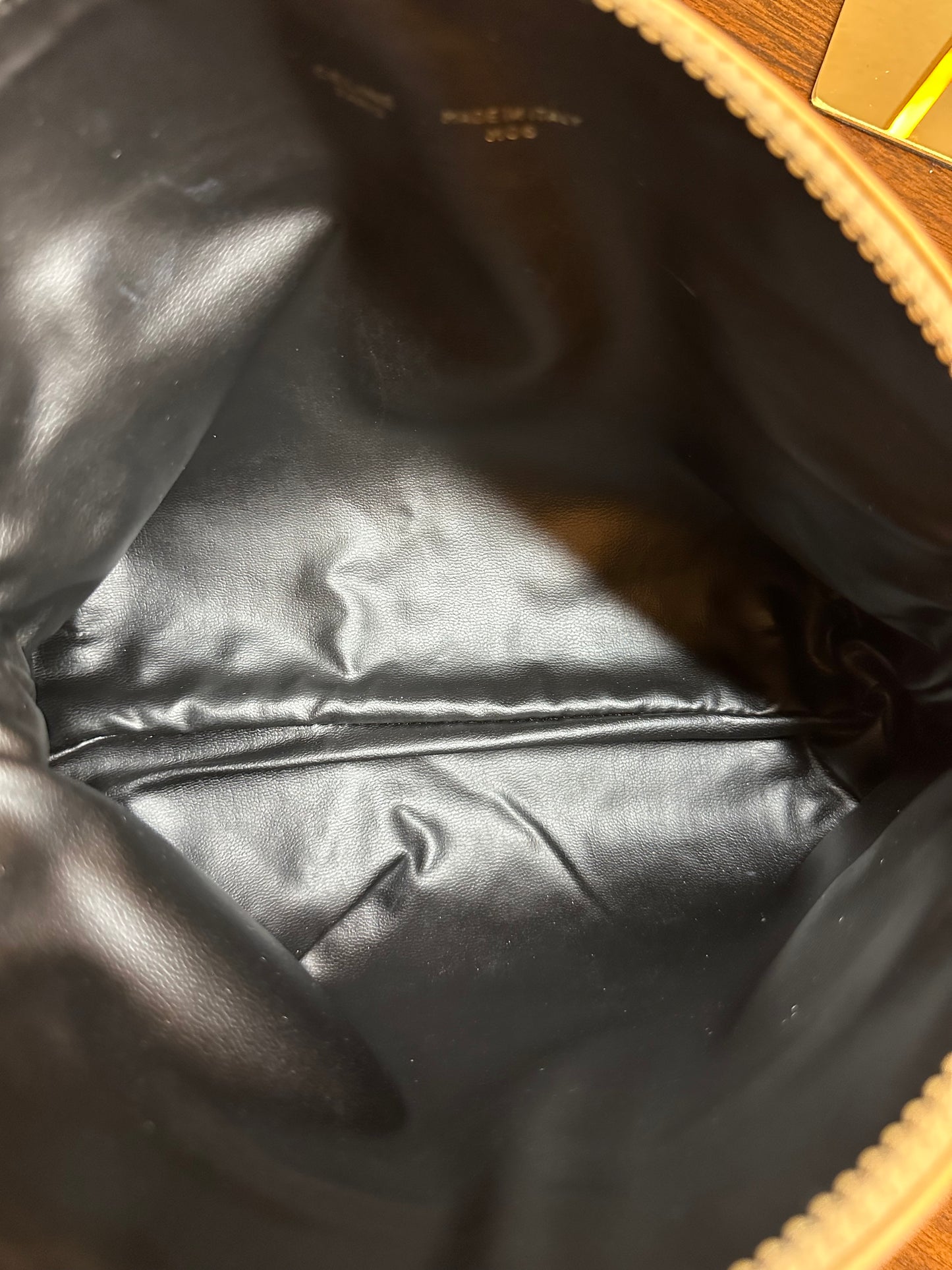 Vintage Celine leather clutch ~ black/tan