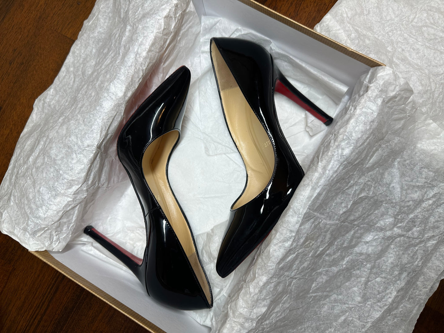 CHRISTIAN LOUBOUTIN Pigalle Follies 100 black Patent Leather Pumps size 36- US 6