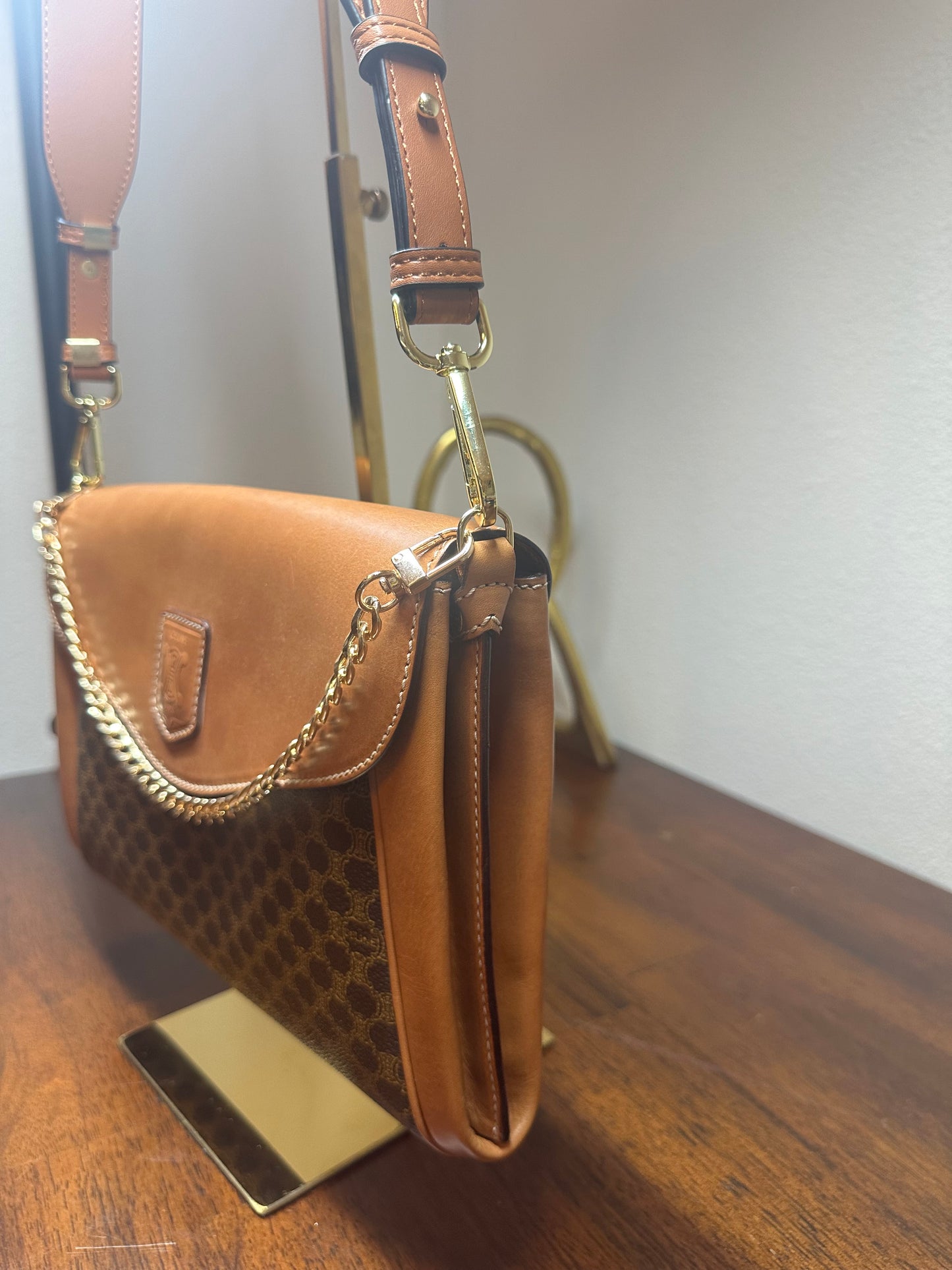 Celine Leather Macadam shoulder bag/clutch