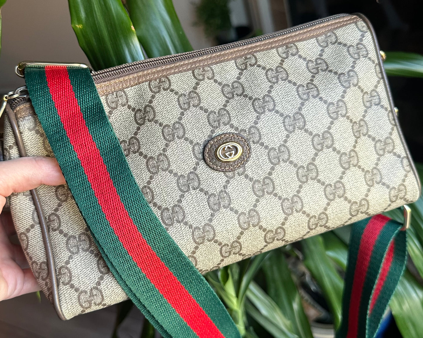 GUCCI Vintage GG Canvas Shoulder Crossbody Bag