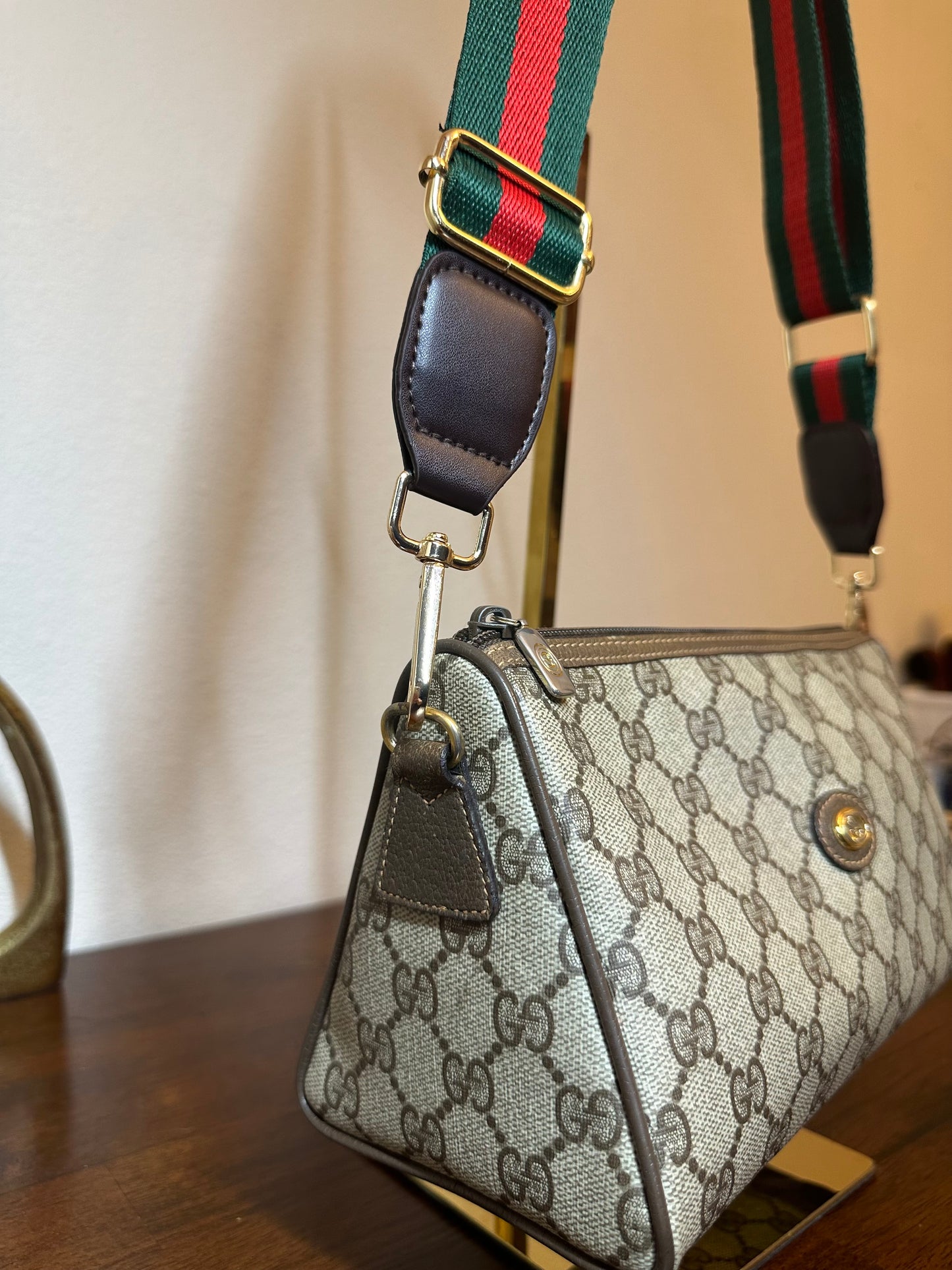 GUCCI Vintage GG Canvas Shoulder Crossbody Bag