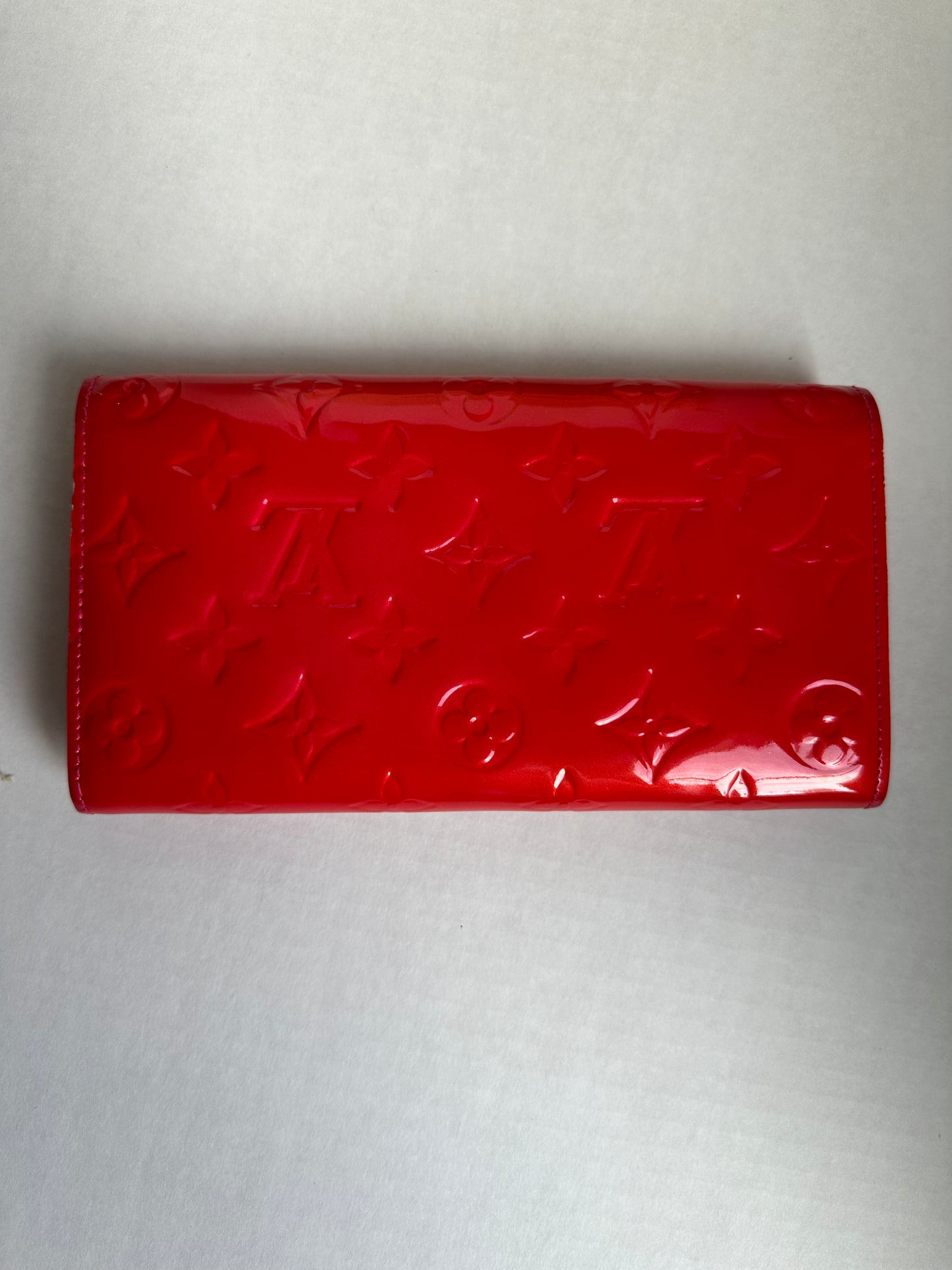 Louis Vuitton Red Vernis Sarah Wallet