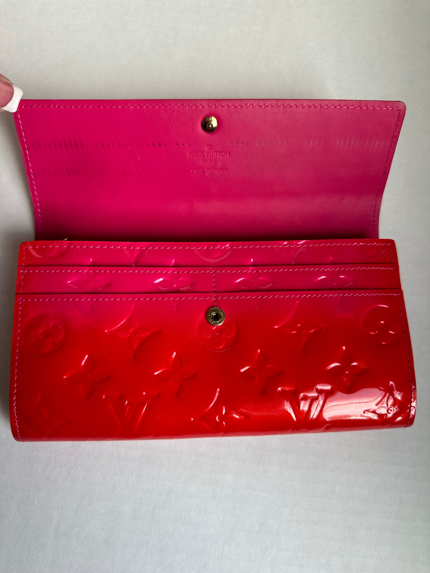 Louis Vuitton Red Vernis Sarah Wallet