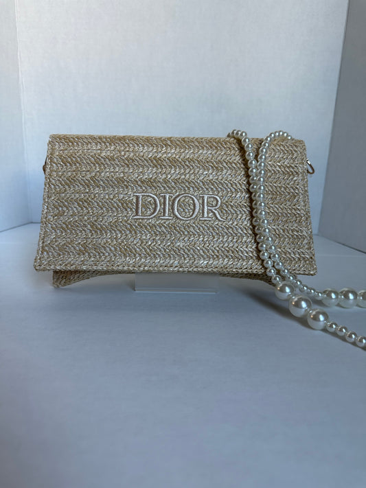 Christian Dior Raffia/Rattan Beauty Clutch Pouch Limited Edition